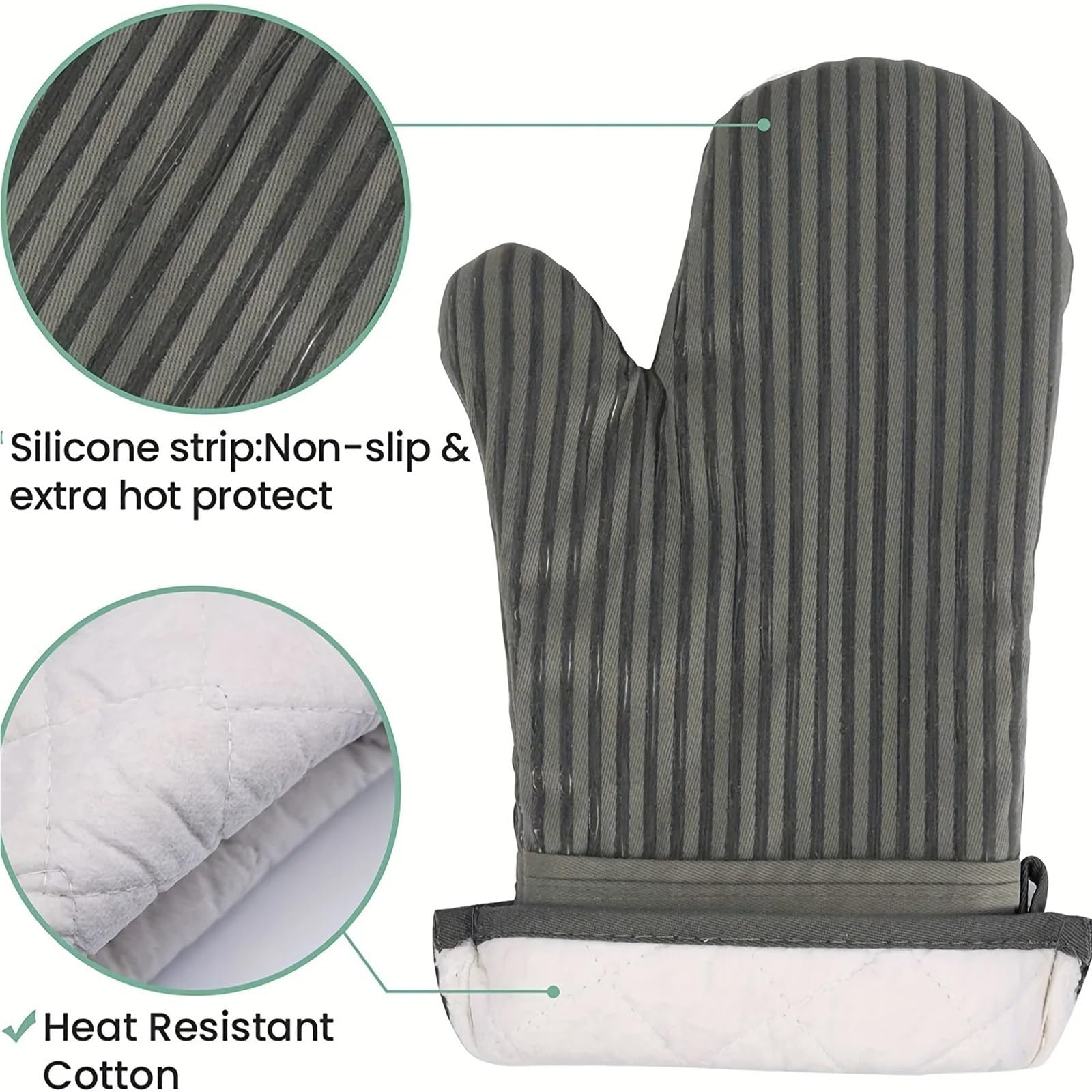 Manoplas de Horno Guantes Resistentes al Calor Silicona for cocinar Manoplas for Hornear
