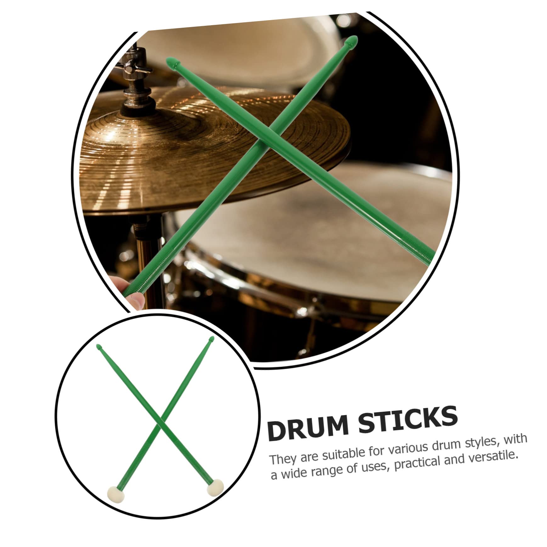 VICASKY 3paare Langlebige Doppelseitige Percussion-sticks Für Schlagzeug Für Anfänger Und Strapazierfähig Und Komfortabel Der Handhabung Tiefgrün