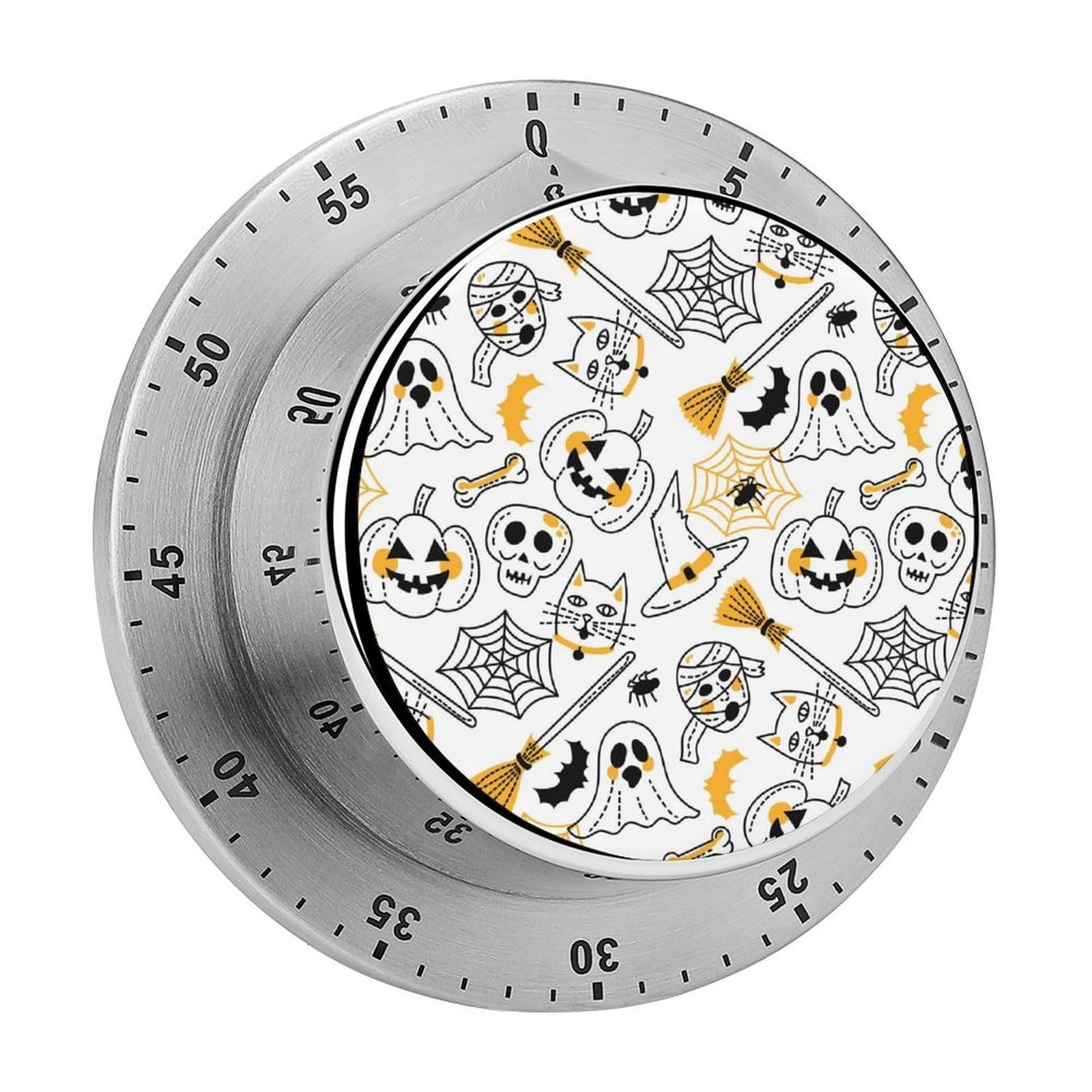 Bat Ghost Timer Fashion Visual Timers Wind Up 60 Minutes Desk Timers Stainless Steel Magnetic Timer Countdown Clock No Batteries Loud Alarm for Kitchen Chef Cooking