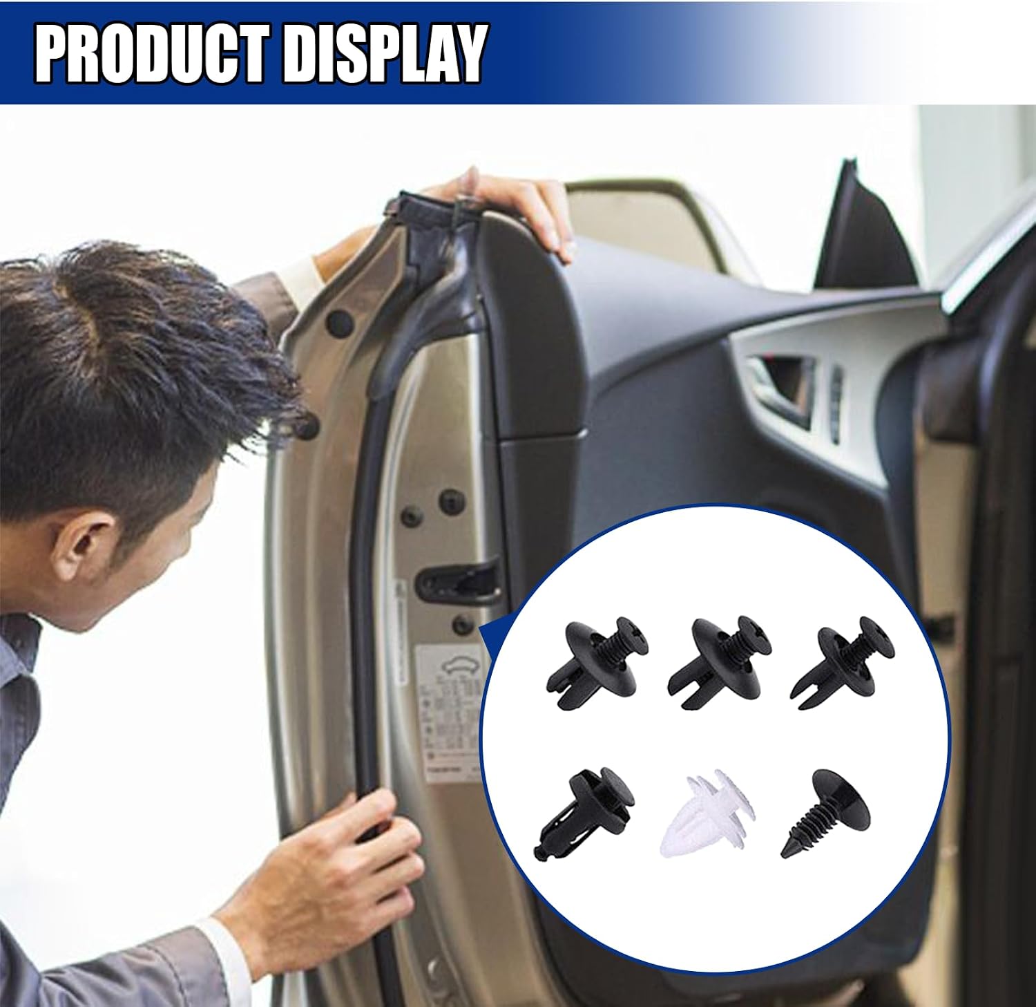 100PCS Car Bumper Retainer Clips (100PCS) | Automotive Body Trim Fixed Clip, Auto Door Panel Push Pin, Universal Vehicle Plastic Rivets Kit with Storage Box