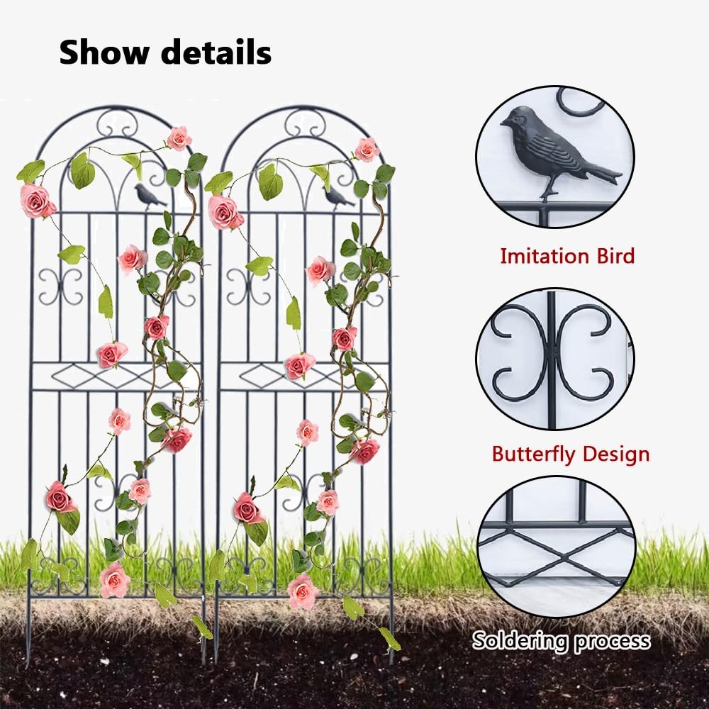 Treillis De Jardin, Support De Fleurs, Support De Vigne Pliable, Grille En Fil Métallique, Treillis Pour Plantes Grimpantes Pour La Maison, Accessoire De Jardin (135 X 46,5 Cm