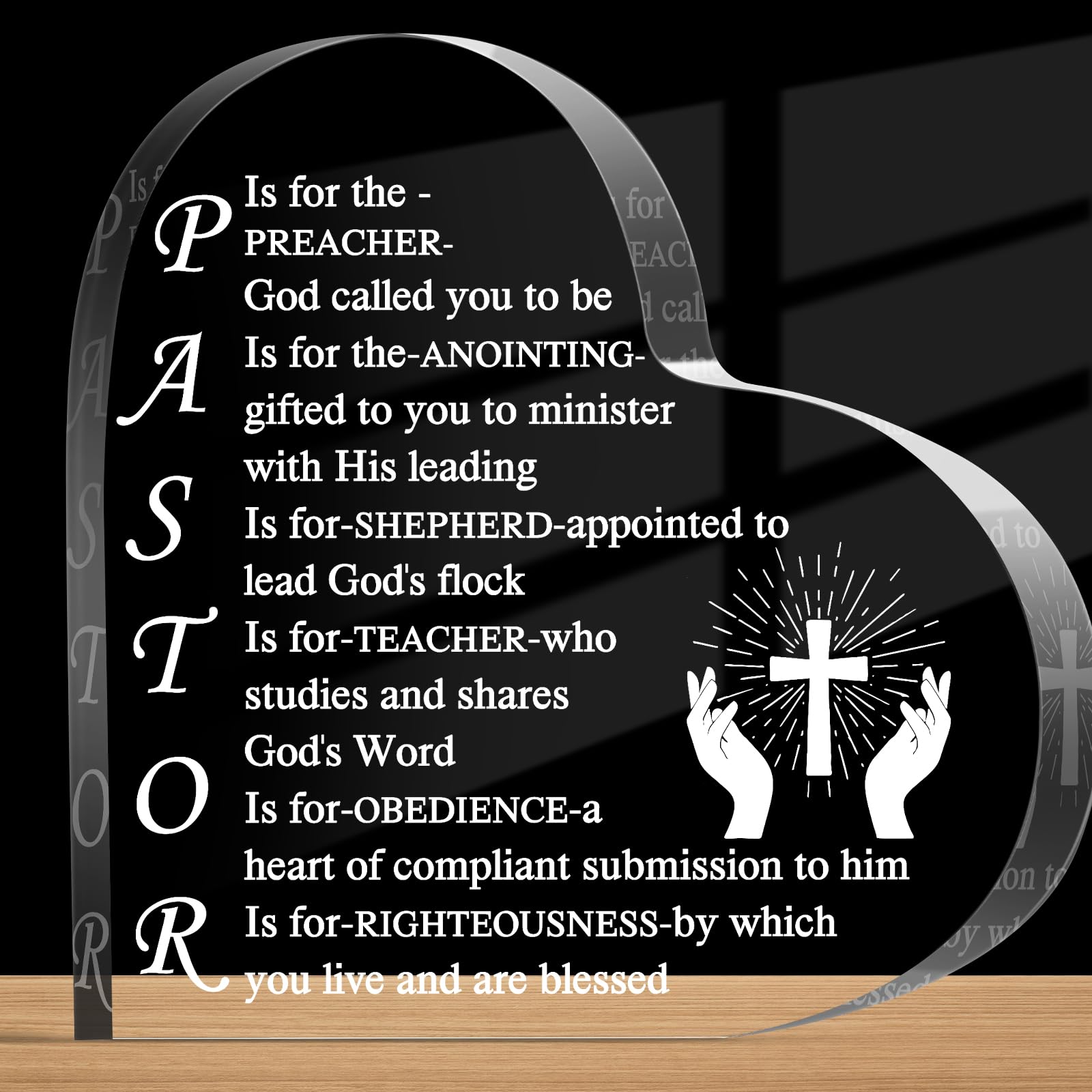 RattanView Acrylic Inspirational Gifts for Pilot Pastor Prayer Men Friends Christian Motivational Desk Decoration Birthday Encouragement for Home(