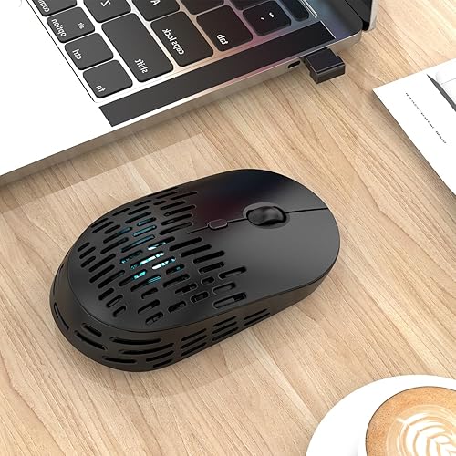 Miniatura 7 de RAPIQUE Ratón inalámbrico Bluetooth - (receptor BT + USB-C), modo dual, recargable, ligero, silencioso con receptor tipo C, mouse USB C para