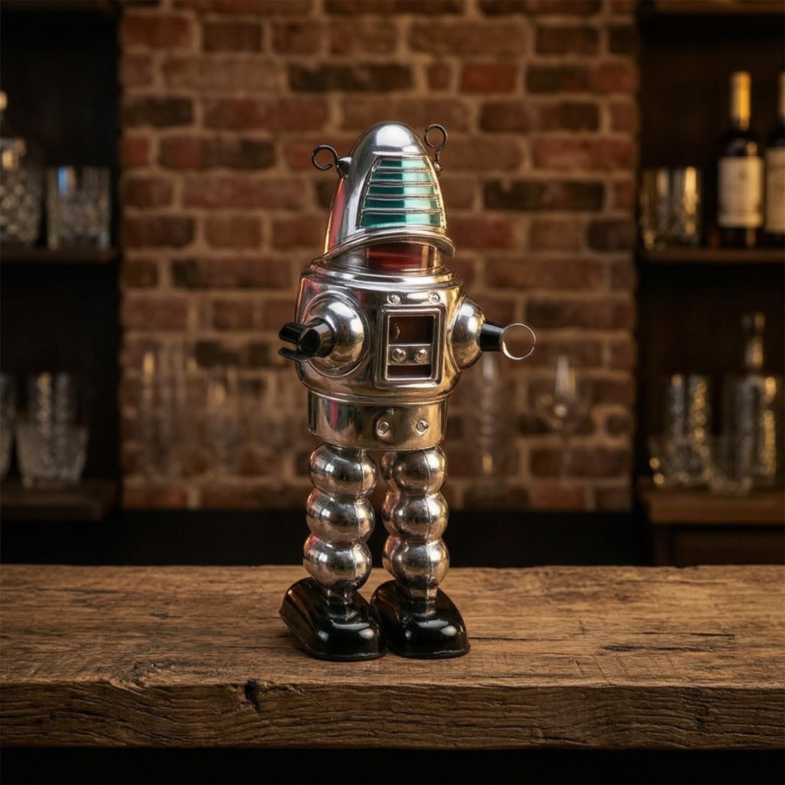 kowaku Robot Hojalata con Cuerda Coleccionable Robot Hojalata Metal Resistente Juguete Cuerda Vintage para Adultos