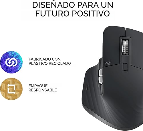 Miniatura 5 de Logitech MX Master 3S Ratón Inalámbrico Edición Estándar con Receptor USB Logi Bolt, Desplazamiento Ultrarrápido, Ergo, 8K DPI, Seguimiento en