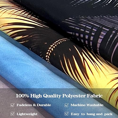 Miniatura 6 de Leeisysme Tapiz de paisaje de playa, océano tropical, isla de mar, palmera, para sala de estar, ventana de verano, para colgar en la pared, ola