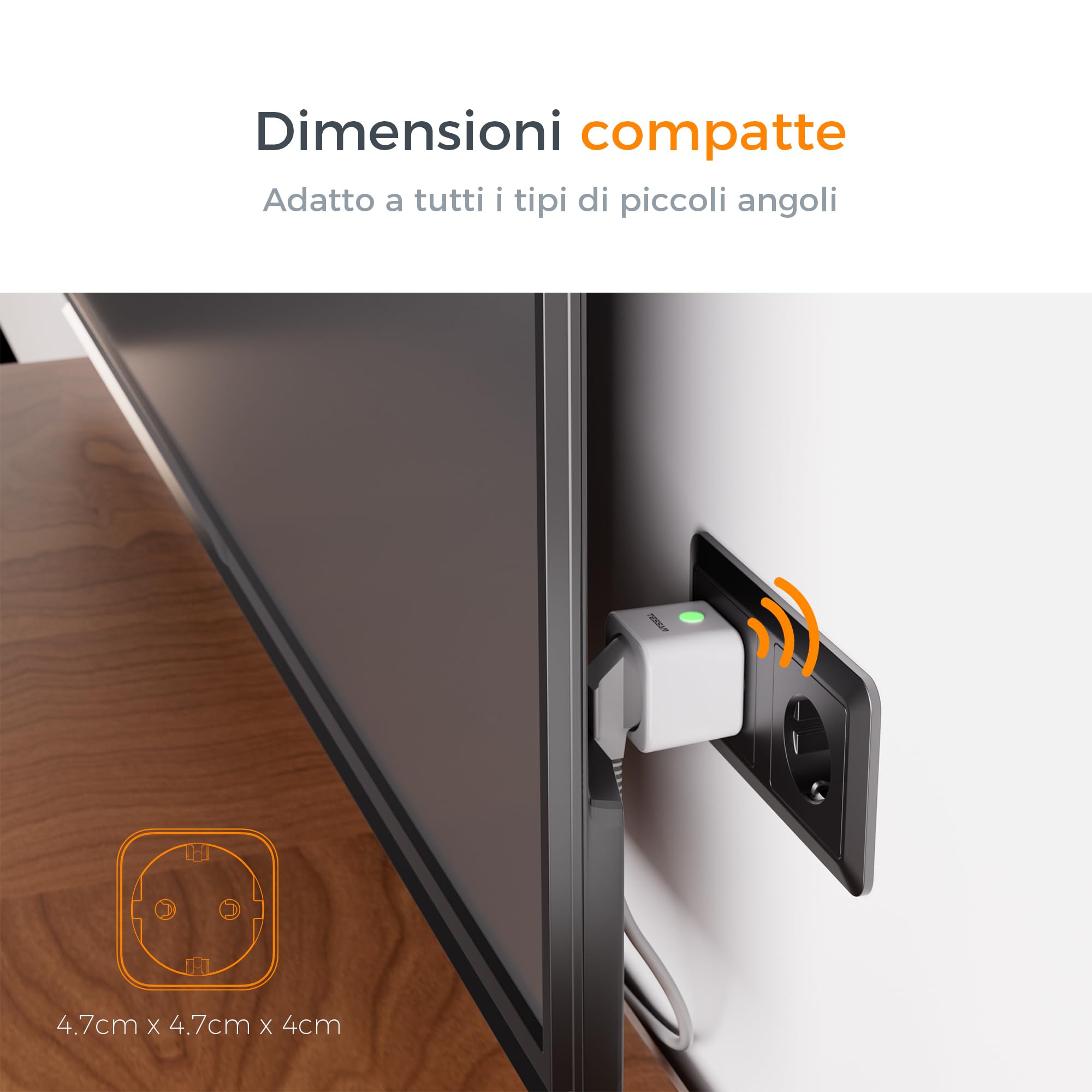 TESSAN Kit de Enchufes Inalámbricos, Enchufe con Mando a Distancia, Rango de Operación 30,5M para Adornos Navideños, Electrodomésticos y Lámparas, 2300 W, Blanco