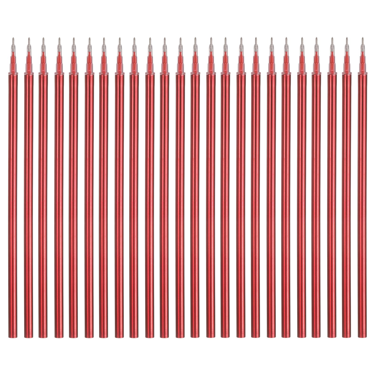 PATIKIL 24Pack 0.5mm Gel Pen Refills for Coloring, Medium Point Gel Ink Pens Refills for Coloring Book Drawing Art Supplies Scrapbook Journaling, Red