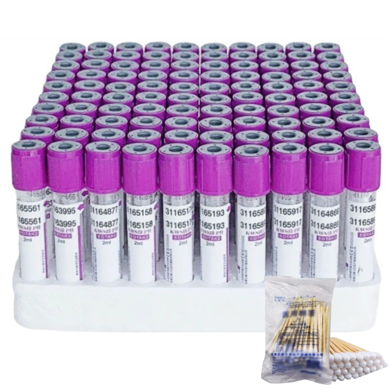 Tubo de extracción de sangre al vacío, 2 ml/5 ml/10 ml, tubos de vidrio EDTA K2 con tapón de rosca para uso en laboratorio