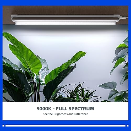 Miniatura 2 de Barrina Luces de cultivo para plantas de interior, 3 pies 5000 K luz diurna blanca de espectro completo, 180 W (6 x 30 W, equivalente a 1000 W),