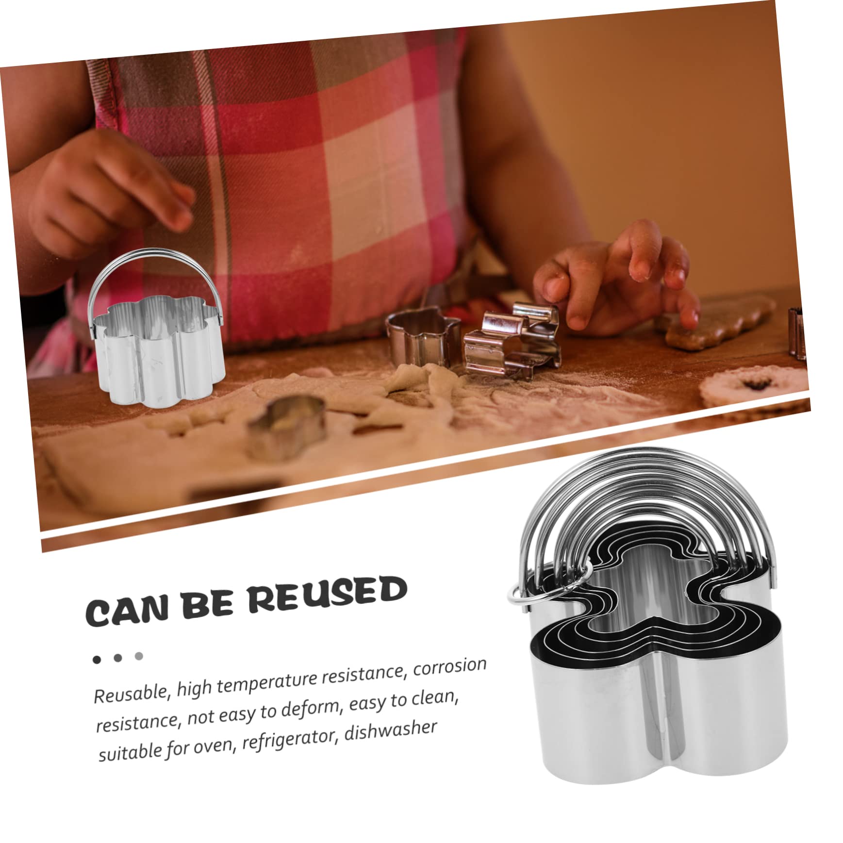 PRETYZOOM 20 Stk 5-teiliges Set Mousse-ringe Fondant Keksform Backform Kekse Mit Schokoladenüberzug Schöner Keksausstecher Formen Für Lebkuchenplätzchen Keksformer Silver Rostfreier Stahl
