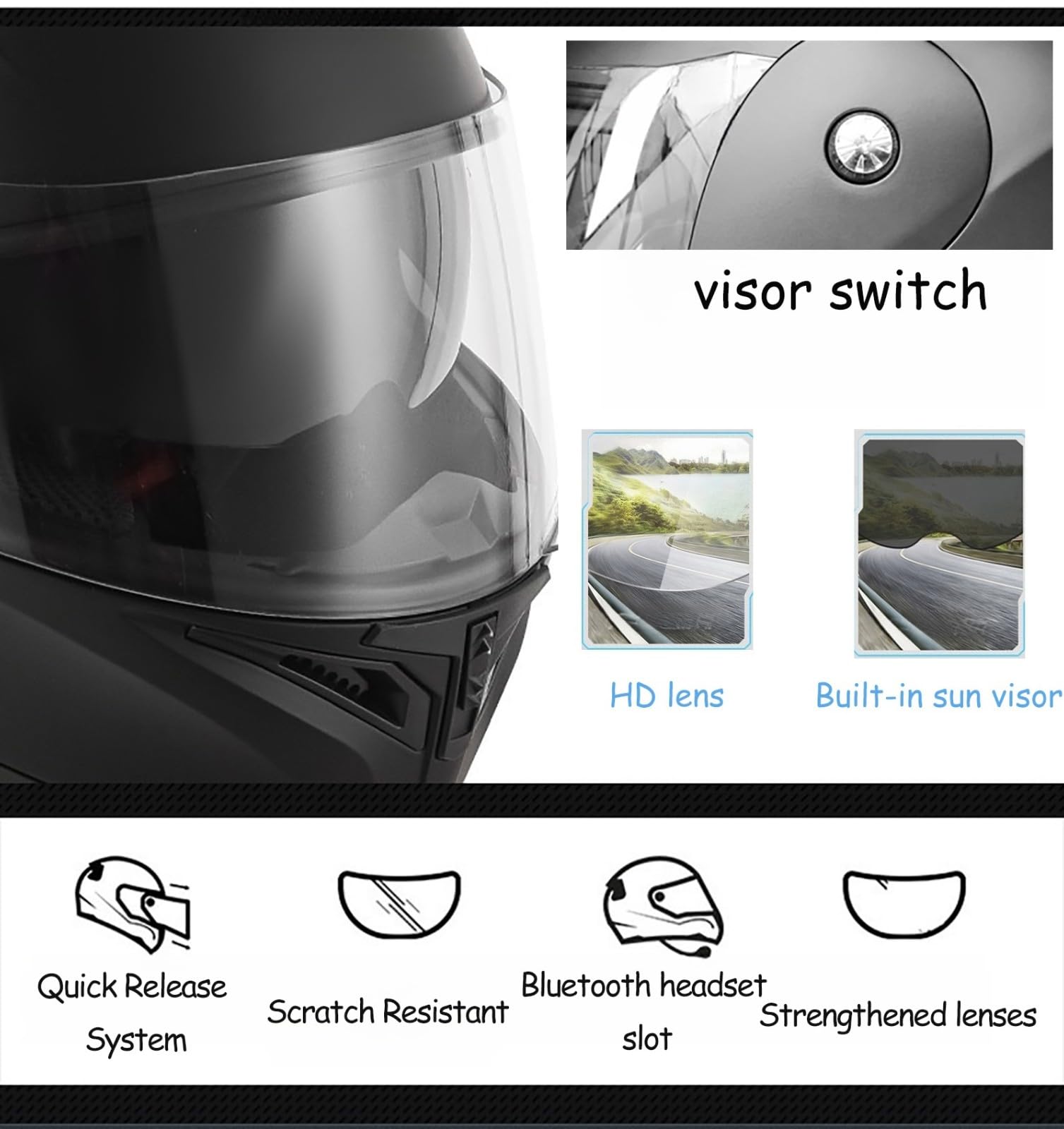 Modułowy Kask Motocyklowy ECE/DOT Zatwierdzony Wentylacja Składana Konstrukcja Kask Motocyklowy Dla Dorosłych Mężczyzn I Kobiet Integralny Kask Motocyklowy Do Jazdy Miejskie