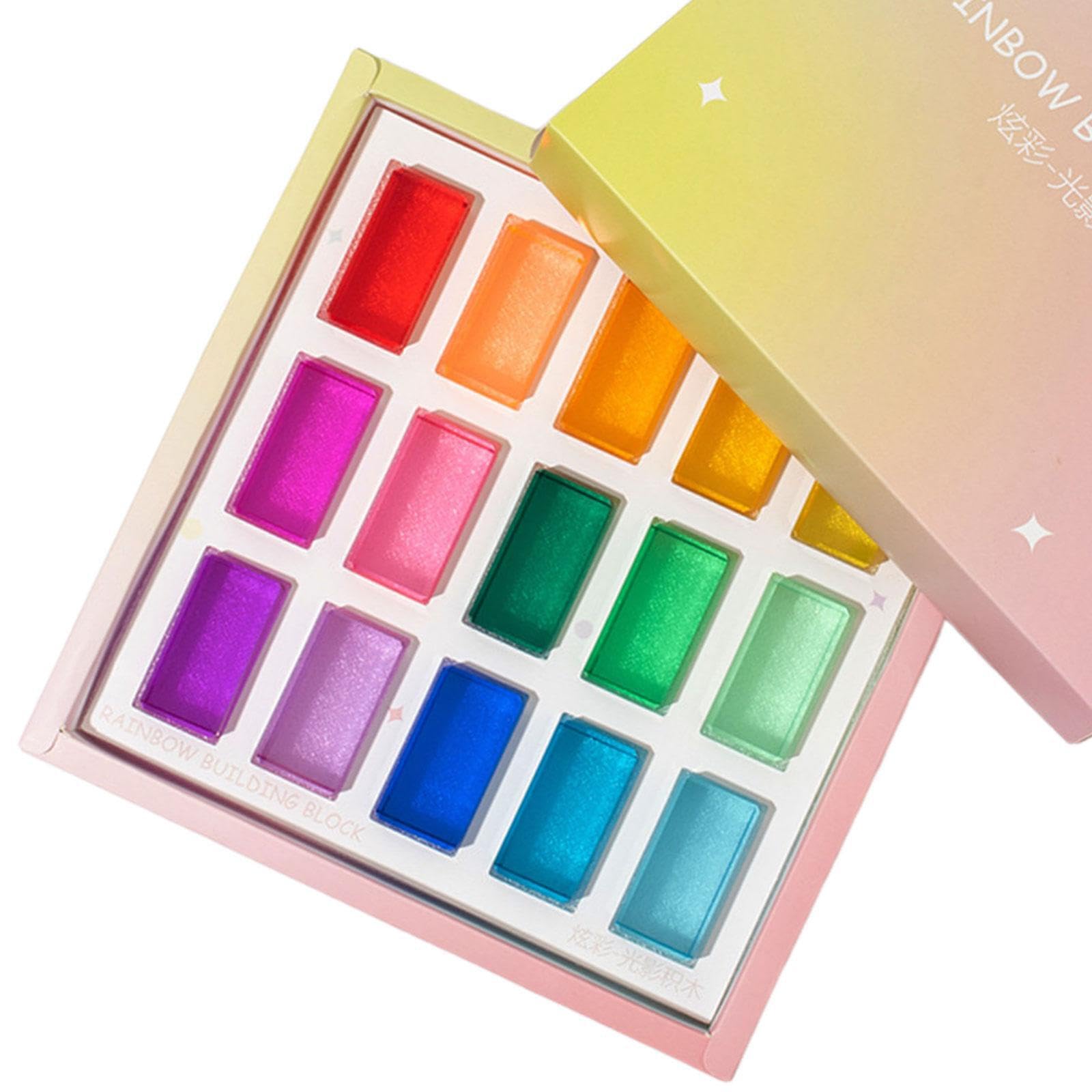 Bloques de construcción apilables de Colores para niños: Cubos arcoíris educativos para desarrollar la Creatividad y la motricidad Fina. Juguete , 15 Piezas