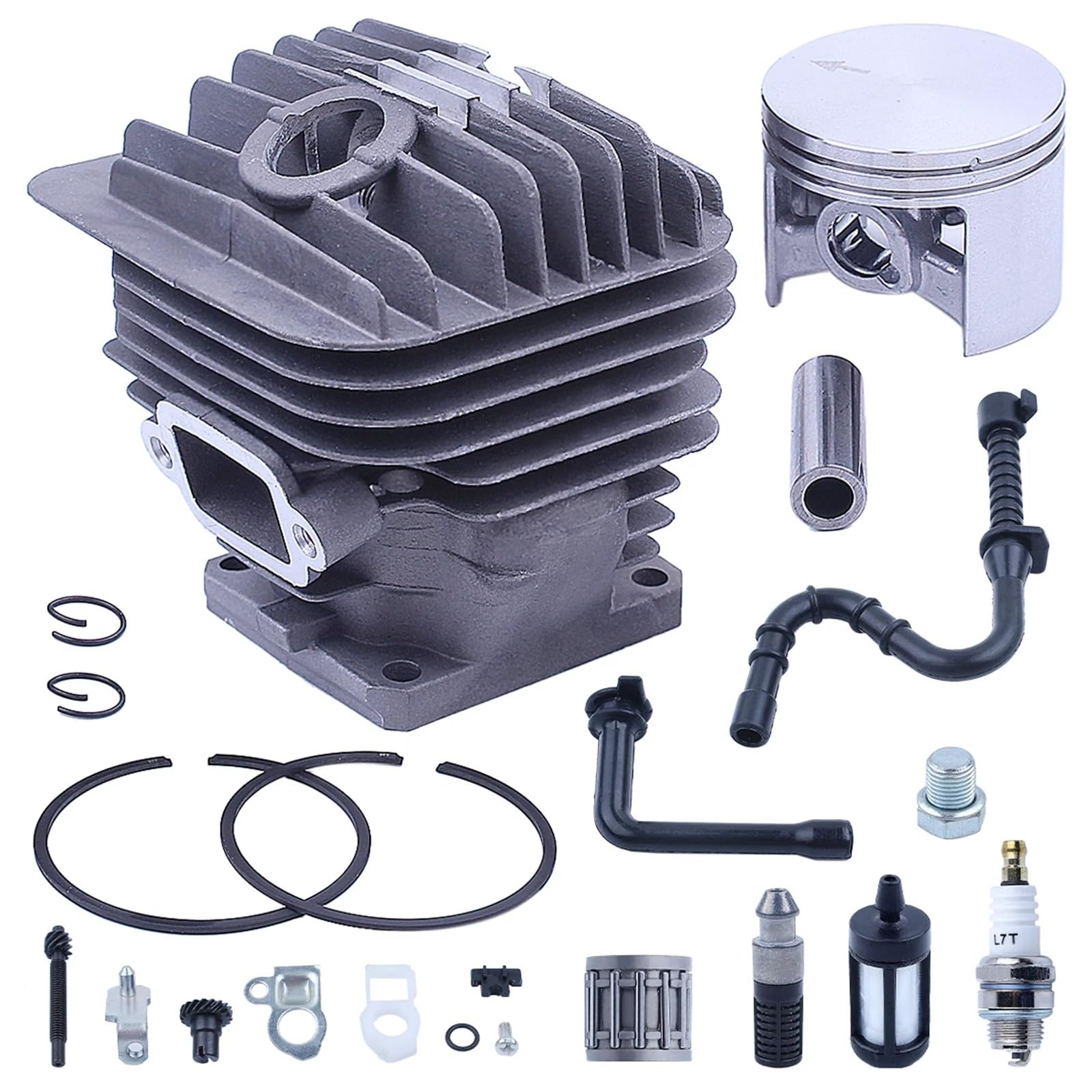 Kit de pistón de cilindro de 52 mm apto for Sthil MS460 046, filtro de aceite combustible, ajustador de cadena, accesorios for motor de motosierra de 2 tiempos