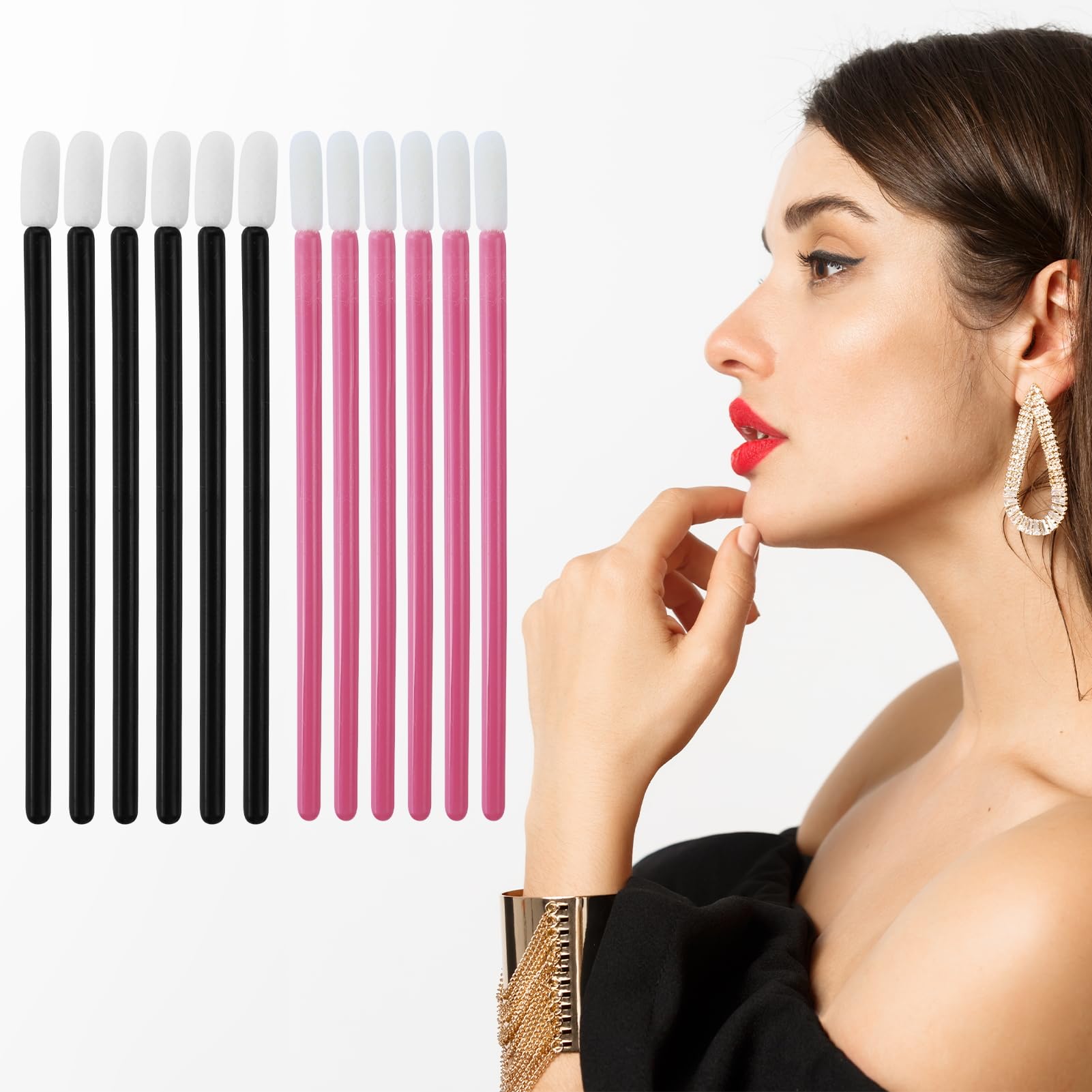 200Pz Monouso Pennelli per Labbra, Spazzole di Rossetto Usa e Getta, Lip Gloss Applicatore, Micro Pennelli Labbro, Applicatore Bacchette per Labbra Correttore, Strumenti per Bellezza Trucco