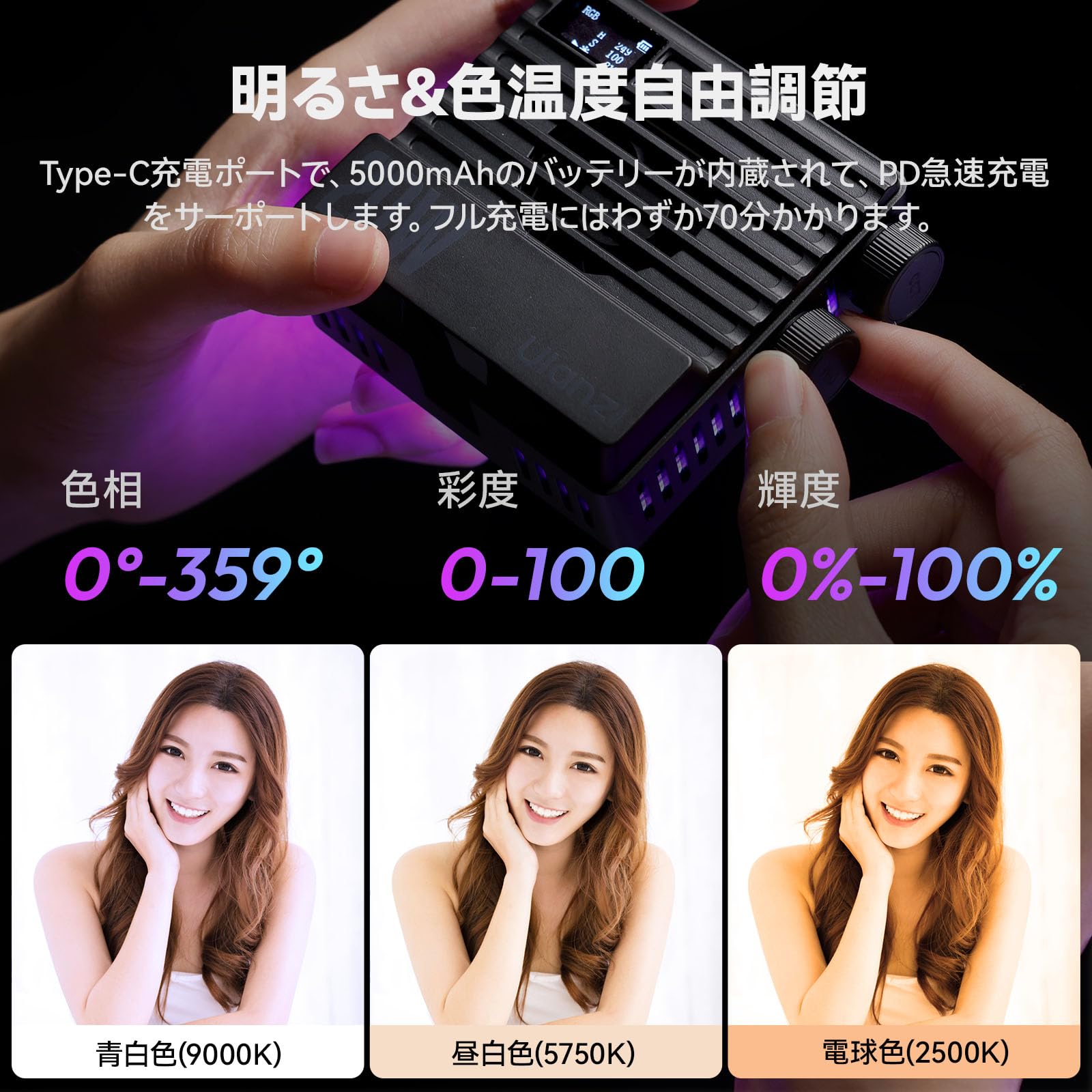 Amazon | Ulanzi LE20 LEDビデオライト 20W撮影ライト 小型 超高輝度