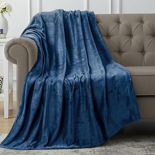 Utopia Bedding Manta de forro polar, tamaño azul real, 10.58 ozm, de lujo, mullida, suave, antiestática de microfibra (60 x 50 pulgadas)