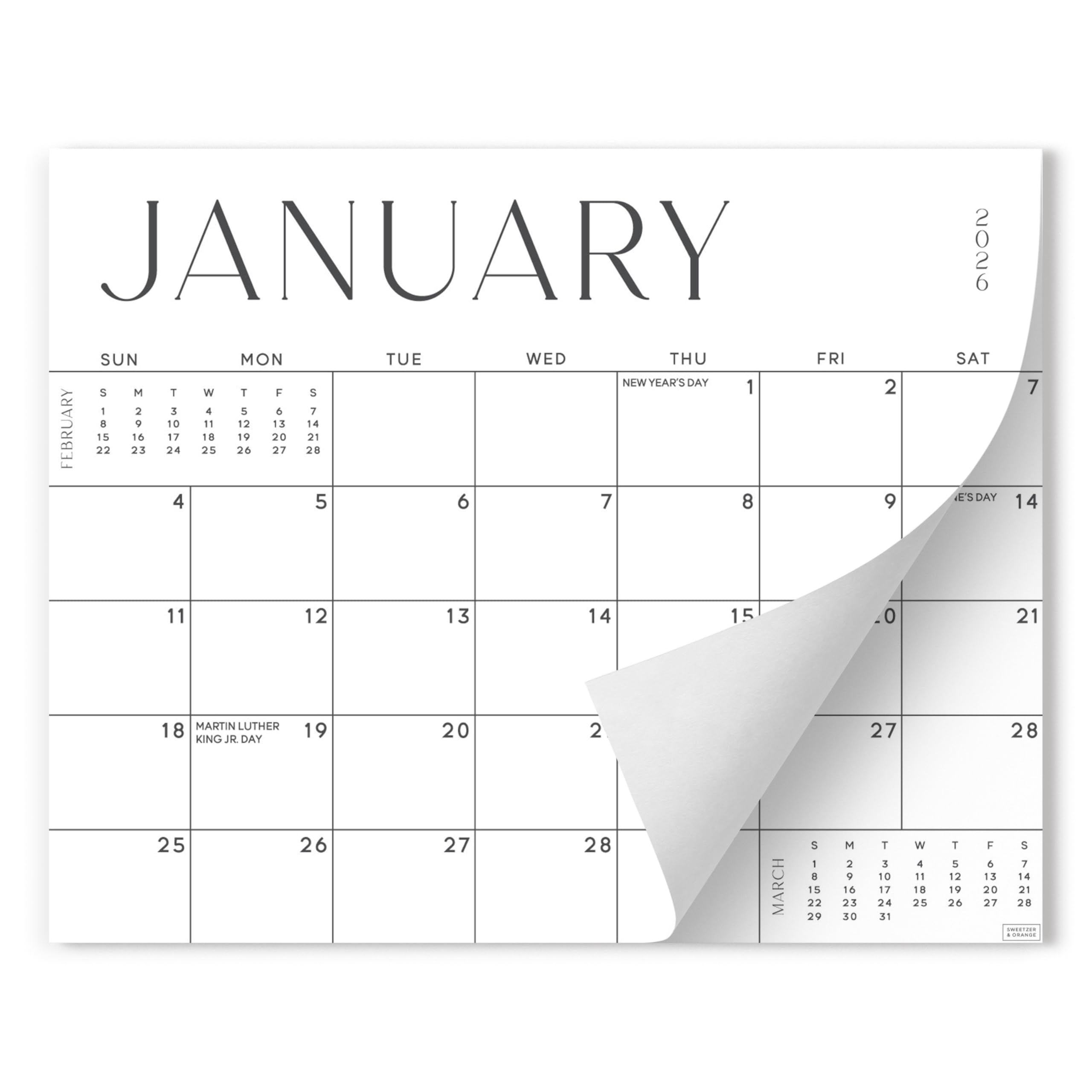 S&O Simple Magnetic Fridge Calendar from January 2026-June 2027 - Tear-Off Refrigerator Calendar to Track Events & Appointments - 18 Month Magnetic