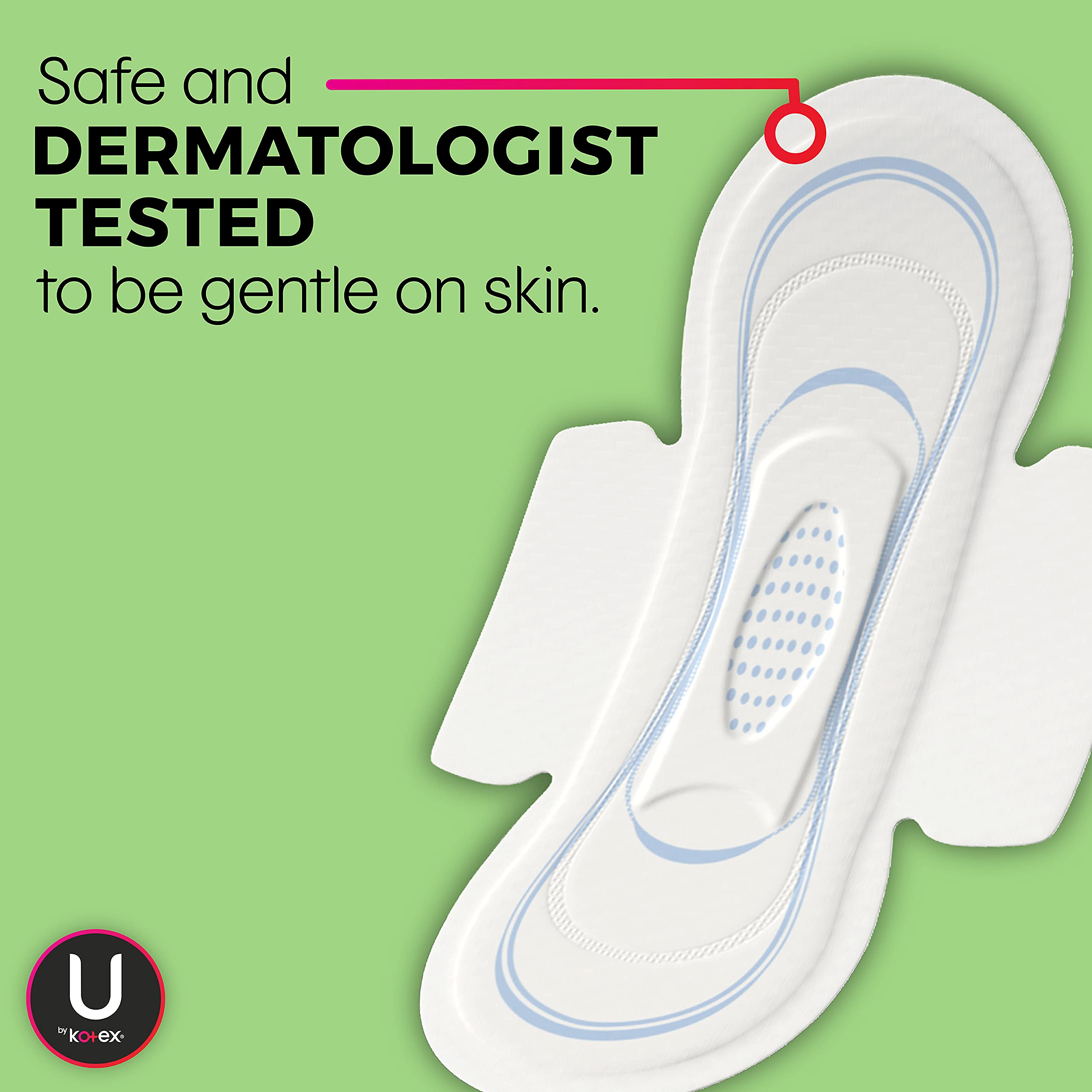 U by Kotex Security - Almohadillas femeninas ultrafinas con alas, absorción regular, sin perfume, 36 unidades