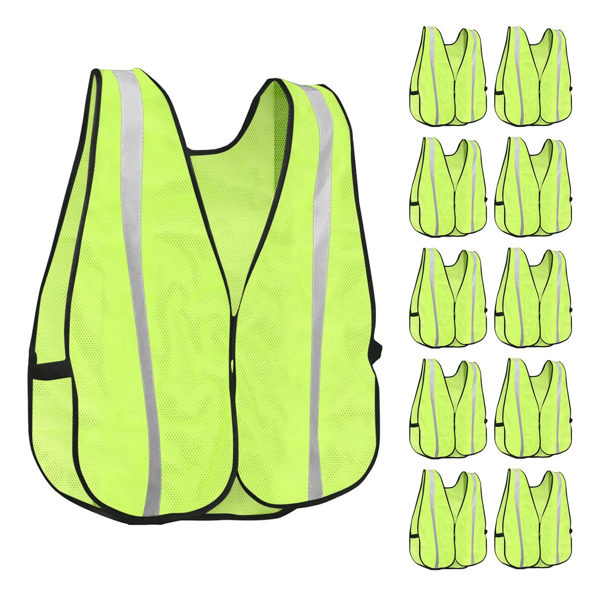 KAYGO High Visibility Safety Vest 1-Inch Reflective Strips Front/Back, KG0008, Breathable Mesh, One Size, Unisex