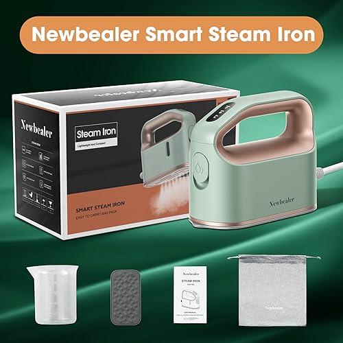 Miniatura 9 de Newbealer Plancha de vapor inteligente para ropa, 1200 W, turboalimentada de grado profesional, 3 modos de vapor y 3 modos de calor seco,