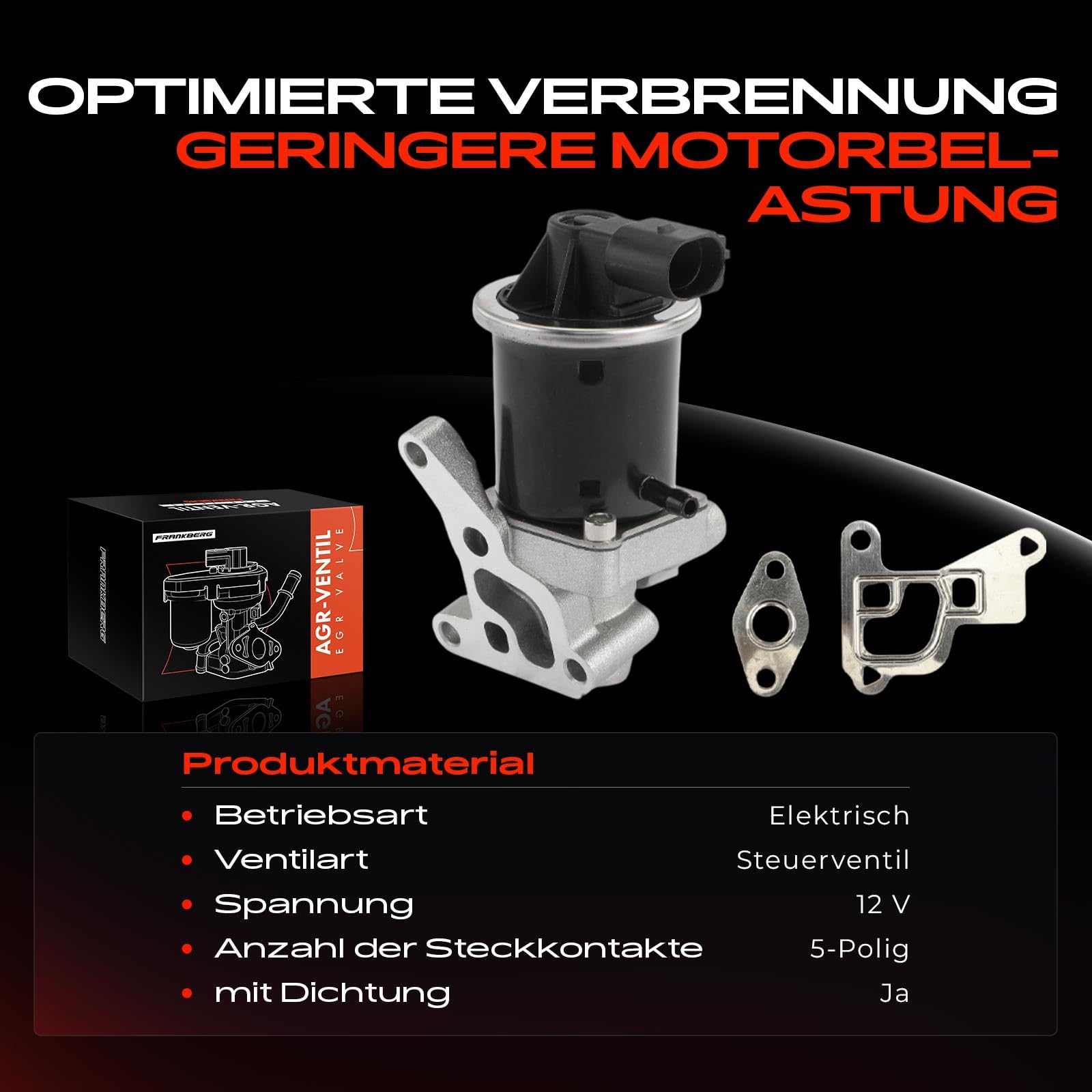 AGR-Ventil Abgasrückführung 5-Polig für Arosa 6H Lupo 6X1, 6E1 Polo 6N2 6KV2 6KV5 1.0L 1.4L Benzin 1995-2005 030131503F