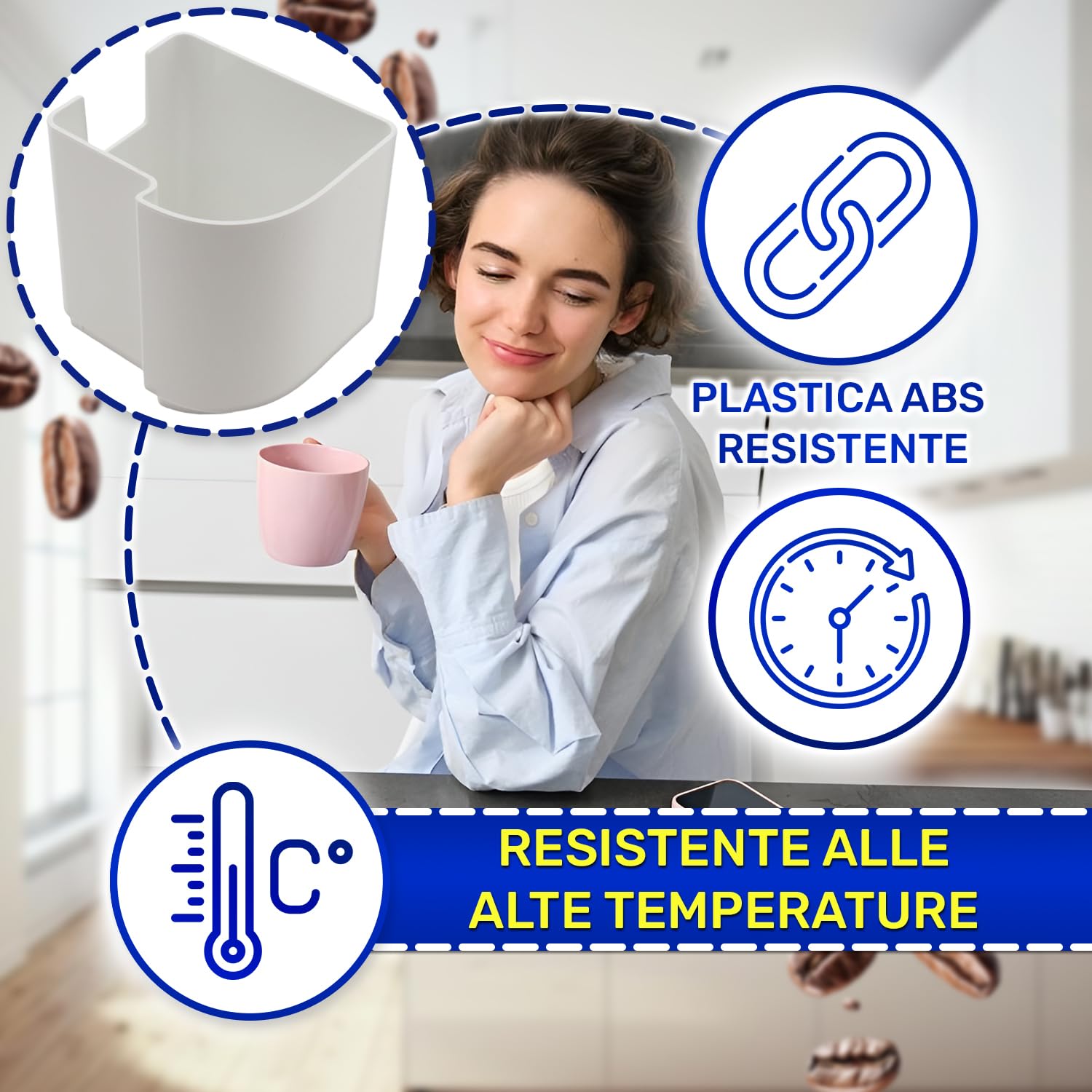 MONTERAL Contenitore per Capsule per Macchina Caffè Cialde con Codice Originale 5313267411 per DeLonghi per Nespresso Gran Lattissima EN650.W EN650W F531WH - MADE IN ITALY - Garanzia di 10 Anni