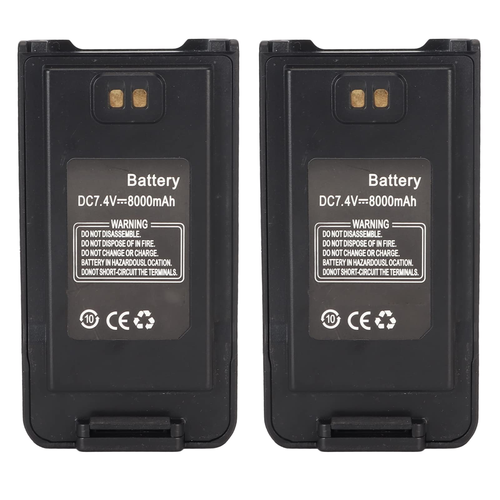 Li-Ionen-Ersatzbatterien für, 7,4 V 8000 MAh Ersatzbatterie für Funkgeräte für UV 9R Plus, Wiederaufladbare Erweiterte Batterien, 2St