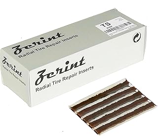 ZERINT TS-410F Tire Repair Strings 100pcs, Tire String Plugs Self Vulcanizing Tire Repair Strips 100 x 6 mm Brown Tire Strips for Car, Bike, UTV, ATV