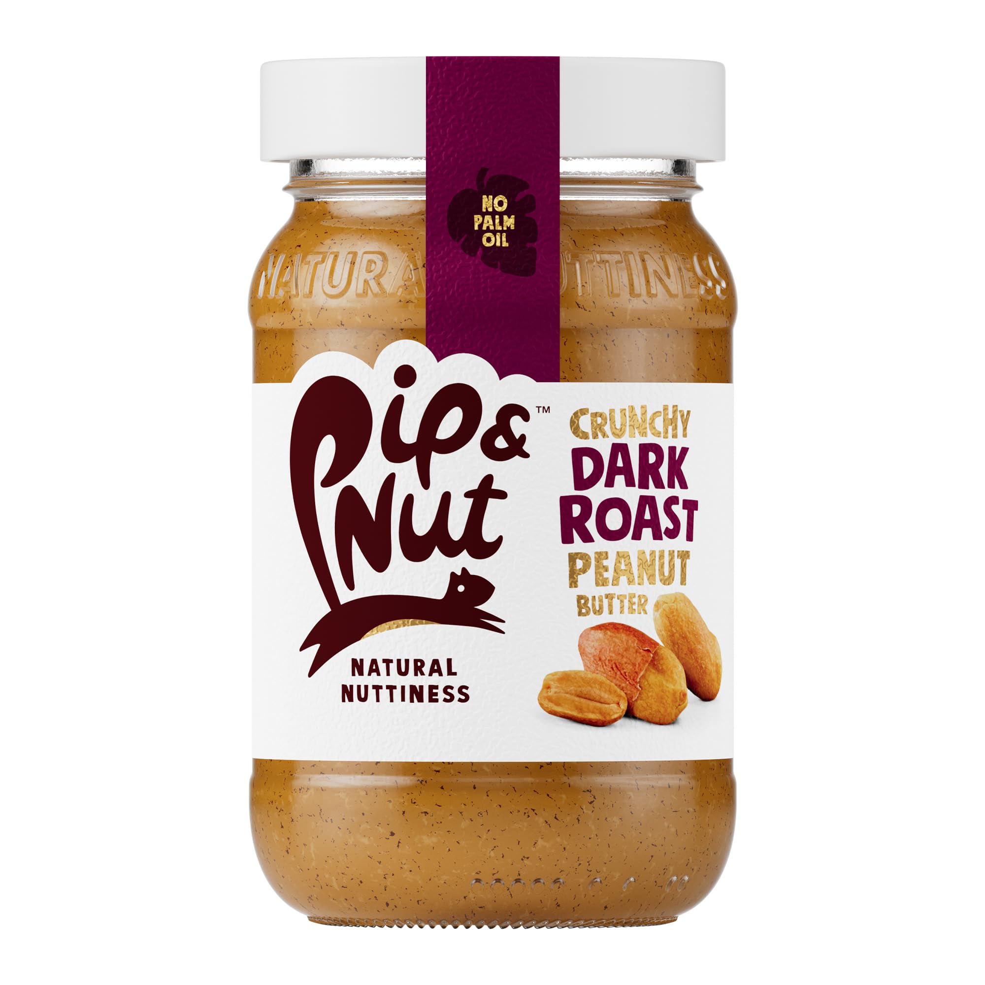 Pip & Nut - Ultimate Extra Crunchy Dark Roast Peanut Butter (6 x 300g) | Natural Nut Butter, No Palm Oil, No Added Sugar, Hi-Oleic Peanuts, High in Unsaturated Fats, Gluten Free, Vegan, Dairy Free
