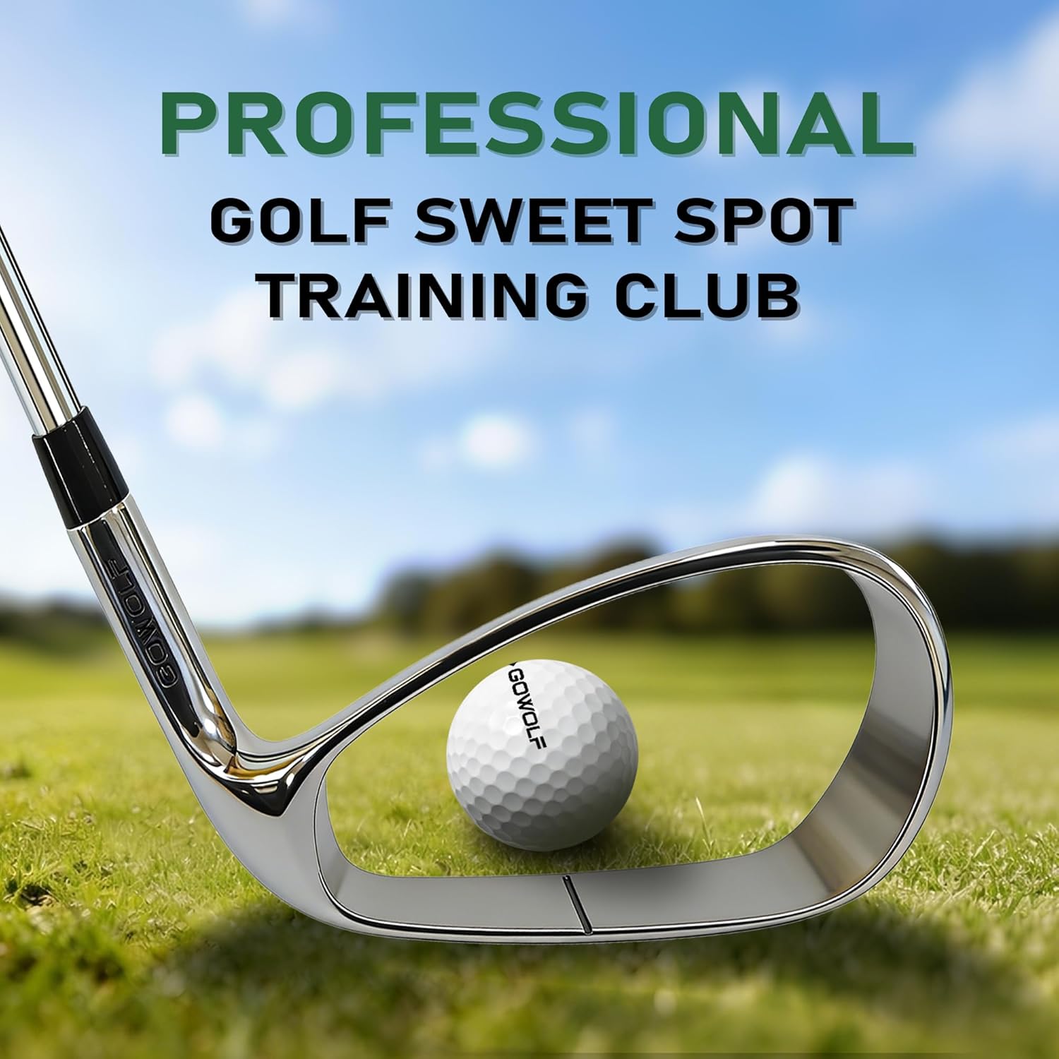 Gowolf Hollow Strike Golf Swing Trainer - Training Golf Club with Instant Feedback, Corrects Swing Path for Right Handed Golfers, Beginner to Advanced Practice Aid for Golfers