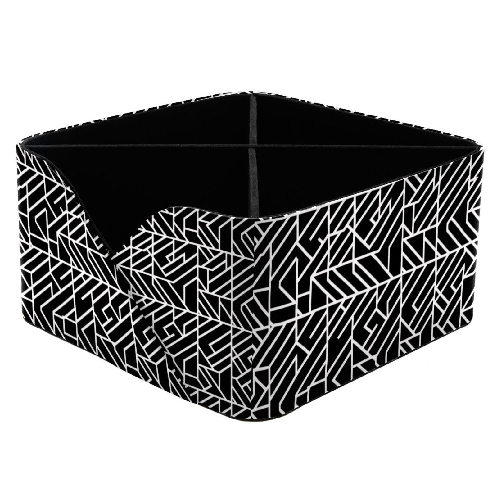 Organiseur de bureau rectangulaire et rigide avec motif géométrique carré