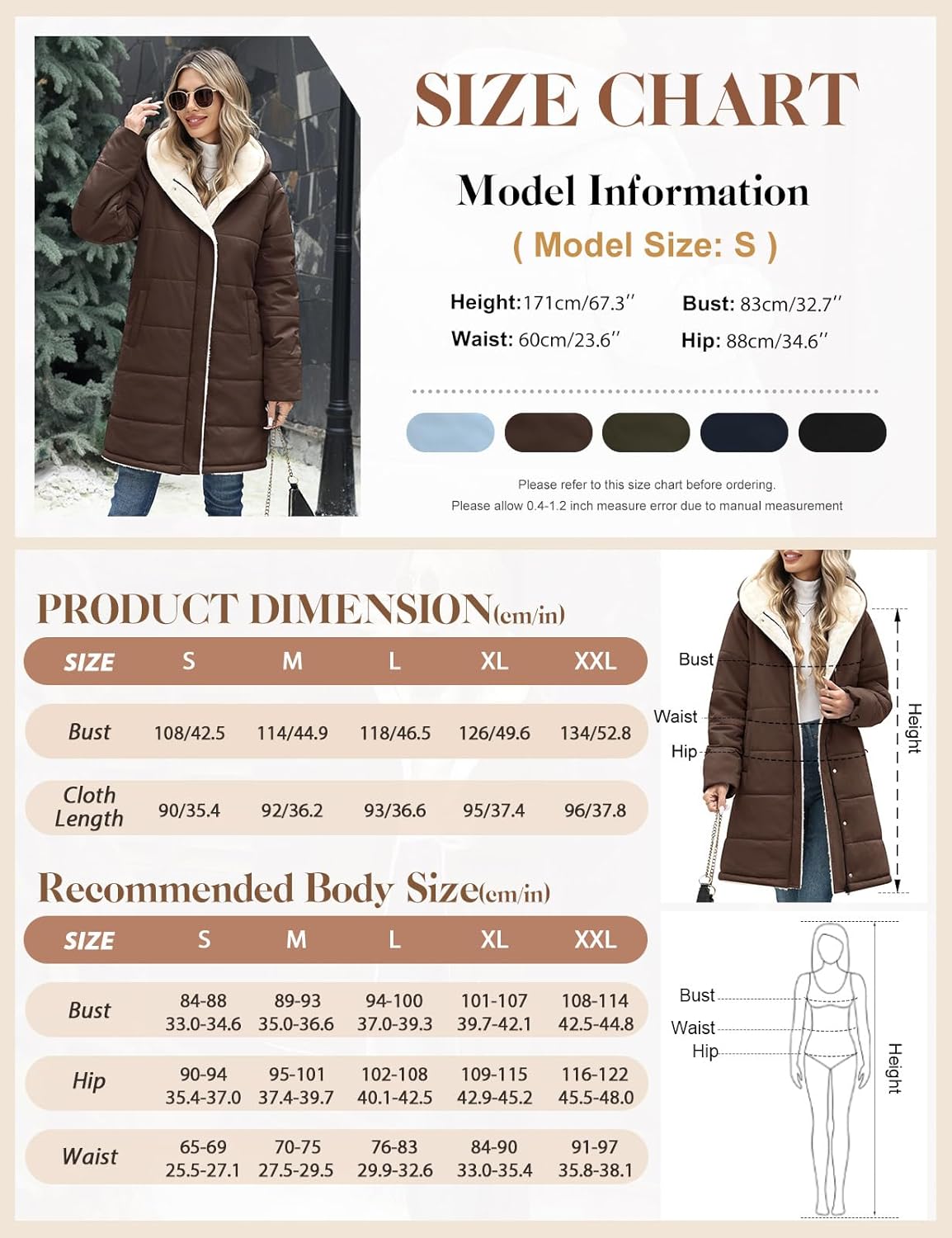 Women's Long Winter Puffer Jacket – Sherpa Fleece Lined Hooded Coat, Water-Repellent Windproof Warm Quilted Outerwear - Image 6