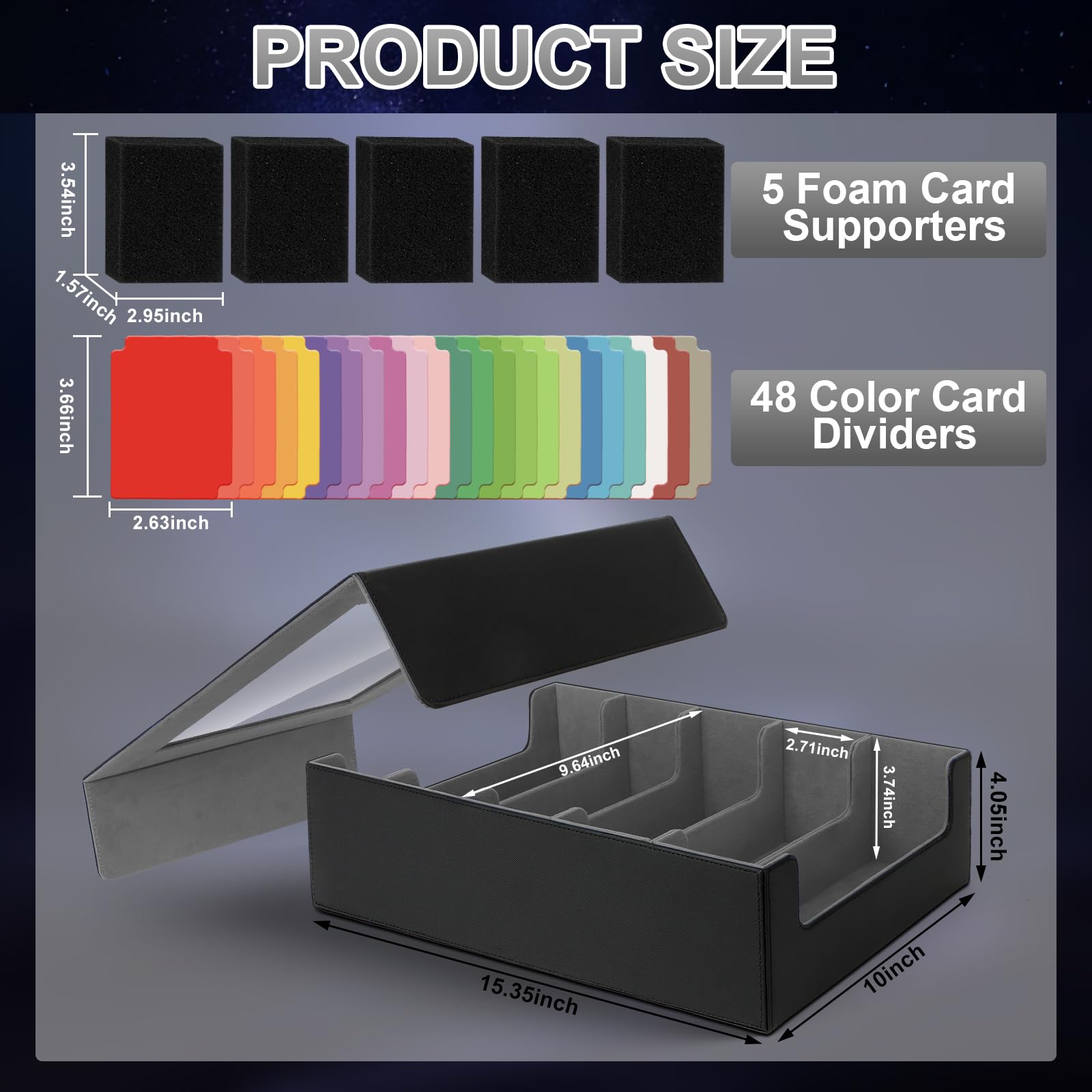 Scatola Porta Carte Da 3900+ - 5 File Magnetiche Con 48 Divisori 1074725