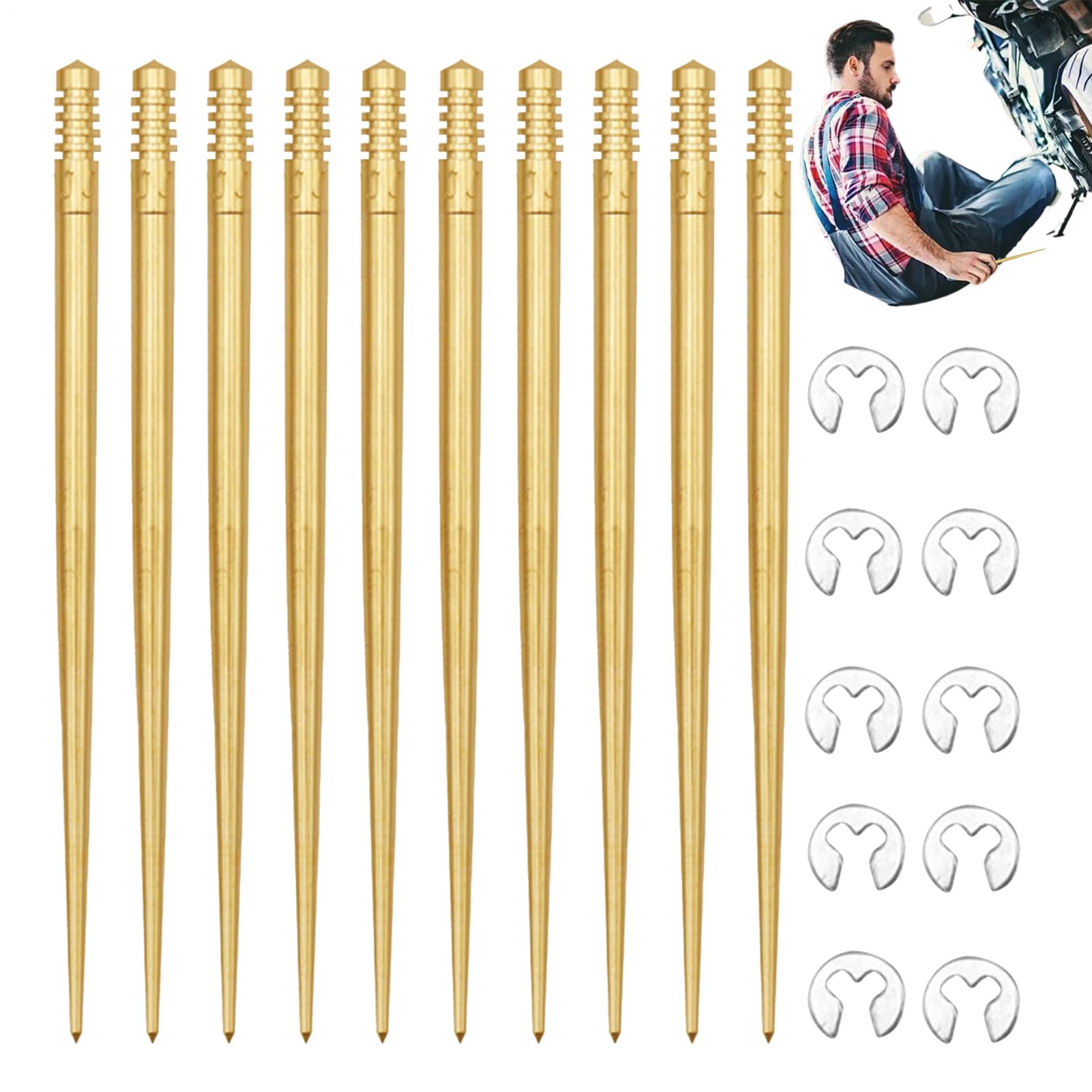 Aguja de carburador -10 piezas N427-46-JFN/JFQ/JJD/JJE/JJF/JJG/JJJ/JJH Jét Needle compatible con PWK32-34 PE26 PE28(JJD) | Carburador Presisi Repair Slide Nedle