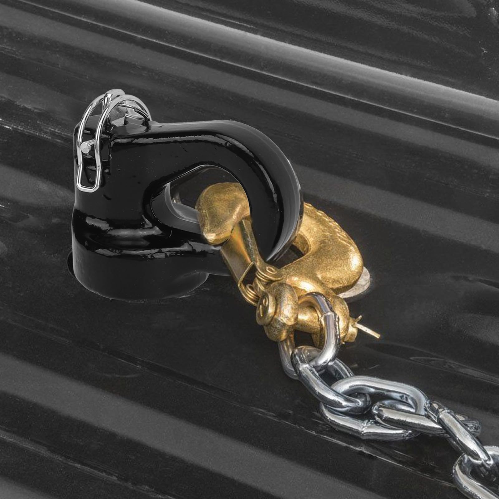 Anclajes de cadena de seguridad, 2 soportes de anclaje de cuello de cisne de acero de aleación, soportes de cadena de remolque compatibles con Titan XD 60691