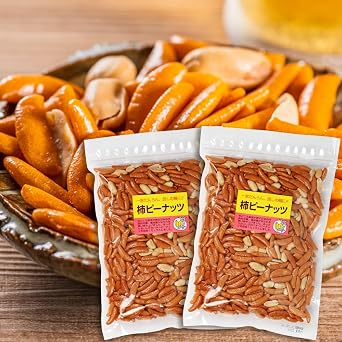 Addictive Persimmon Pea, Persimmon Seeds with Peanuts, Large 19.9 oz 560 g, 9.9 oz 280 g x 2, Mail-bin