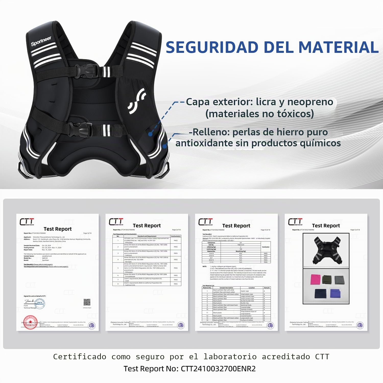 Sportneer Chaleco con peso para entrenamiento de correr, 8 libras/5,4 kg/11 kg, chaleco de peso con rayas reflectantes para fitness y construcción