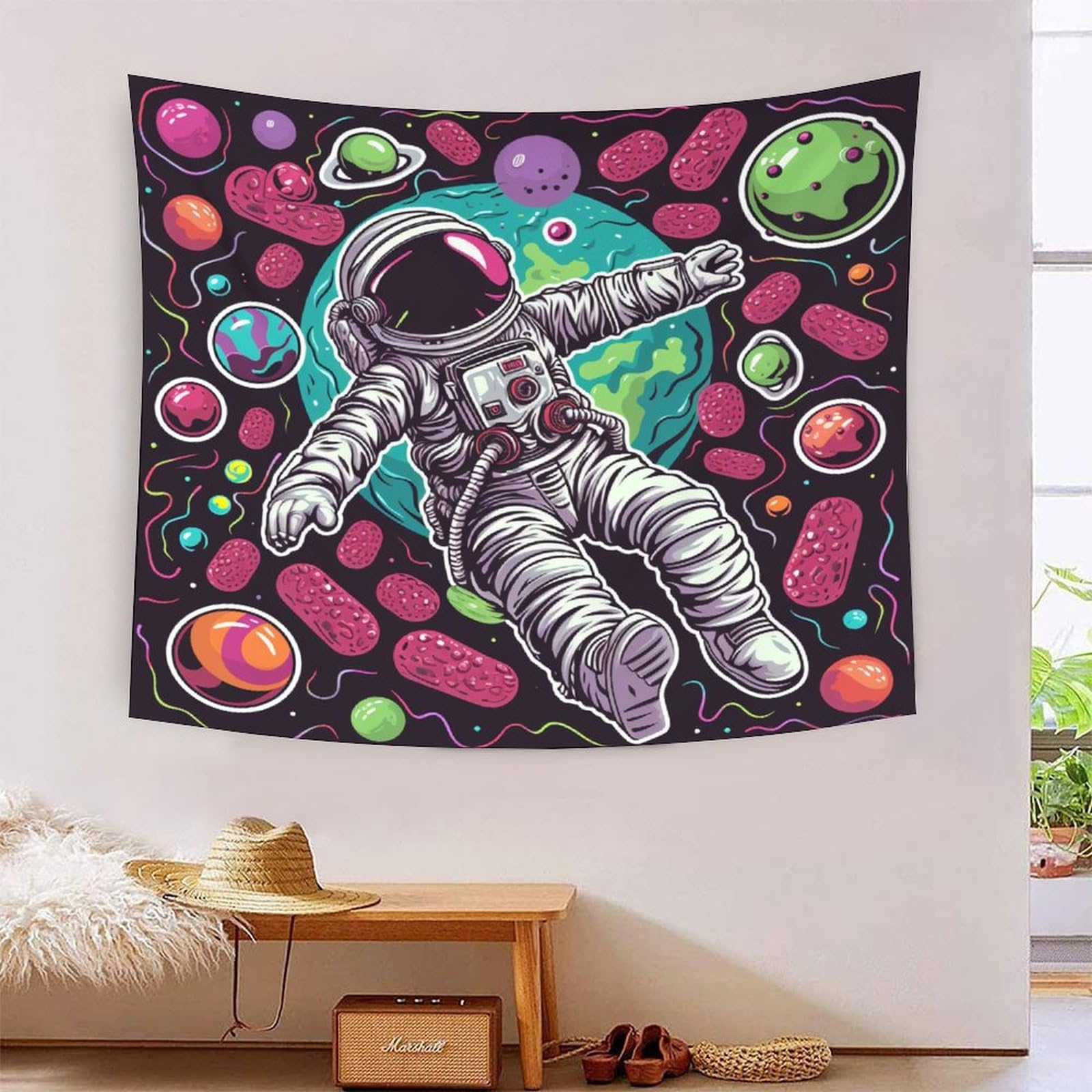 Couverture murale 3D astronaute en polyester doux pour salon, 180x230 cm - 7