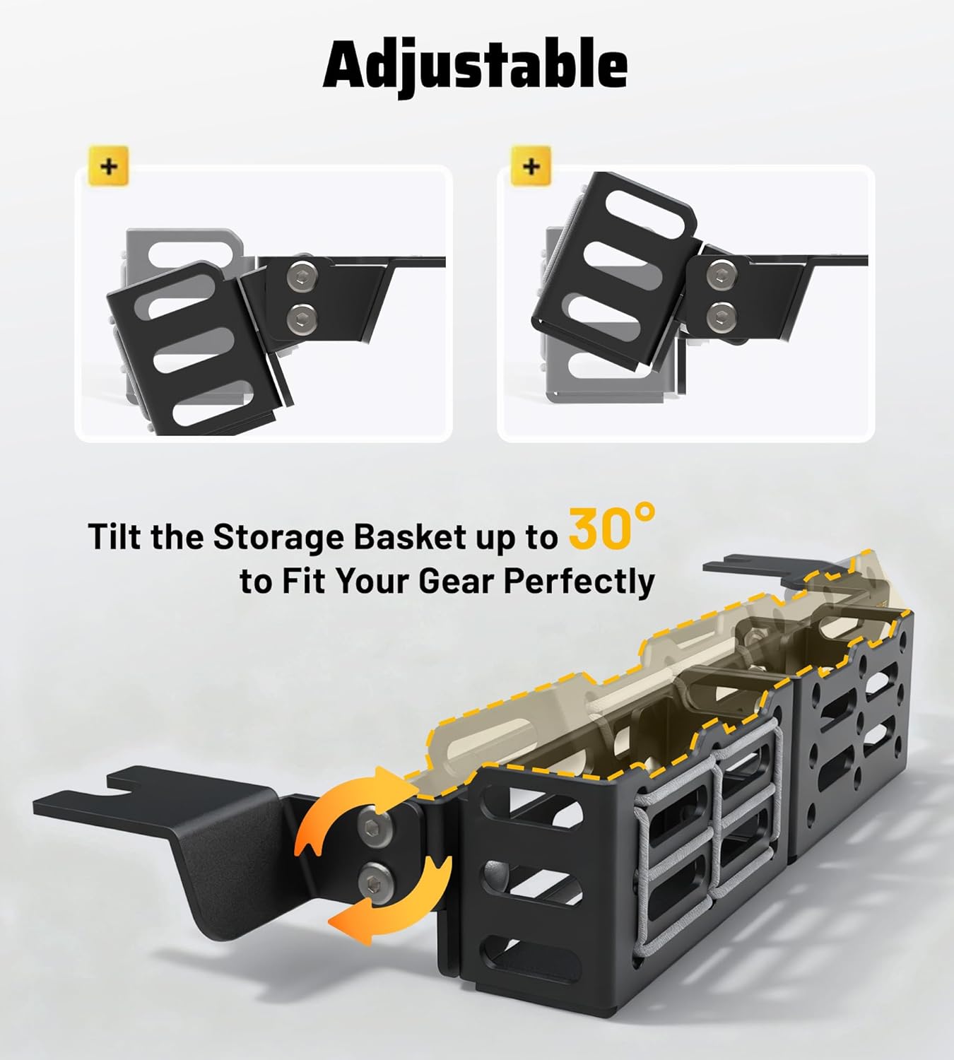 Truck Seat Brackets Storage Basket Molle Panel Organizer Fit for 4th Gen Toyota Tacoma 2024-2026 Tactical Gear Mounting System Quick Installation