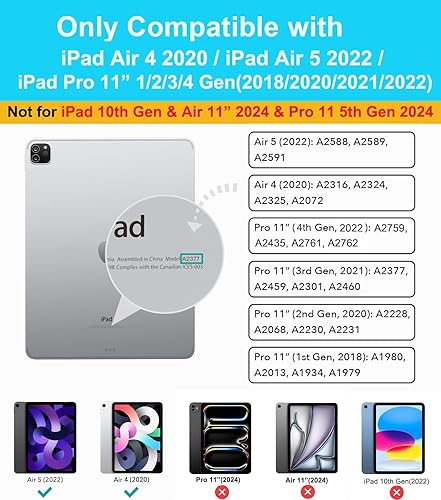 Miniatura 2 de SUPLIK Funda infantil para iPad Air de 54 generación (10.9 pulgadas, 20222020), construida con protector de pantalla, iPad Air 5, funda a prueba de