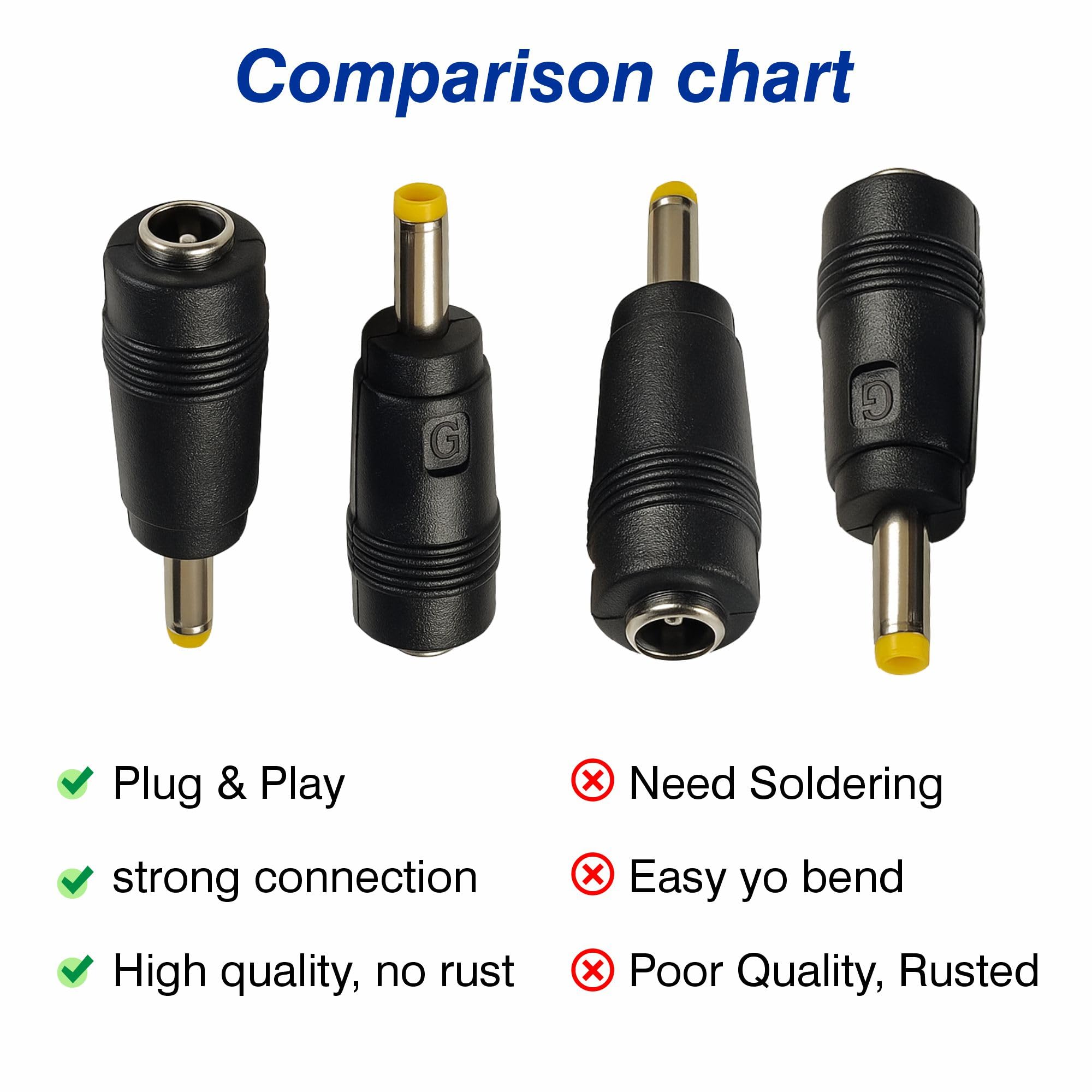 MX DC Power Adapter Converter 3.5x1.35mm Male to 5.5x2.1mm Female Barrel Plug Connector Cable for Keyboards, Calculators, Routers & DC Devices, Pack of 2 — Amazon image 3