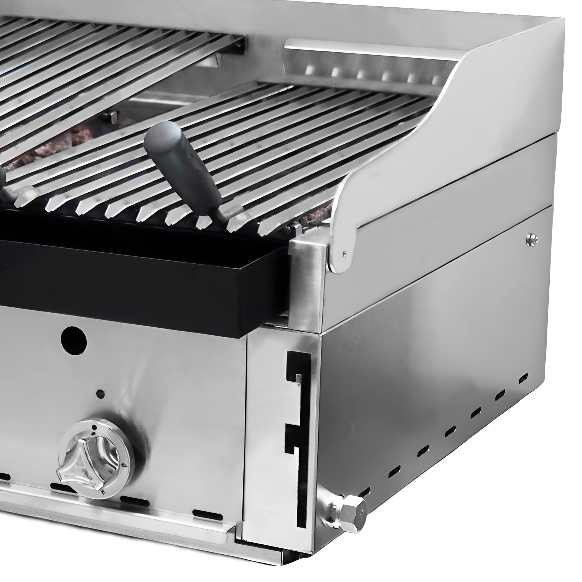 MBH Profesjonalny grill gazowy z kamienia wulkanicznego, 120 cm, ekonomiczny, przemysłowy grill baskijski, paworowany, do restauracji, hotelarstwa.