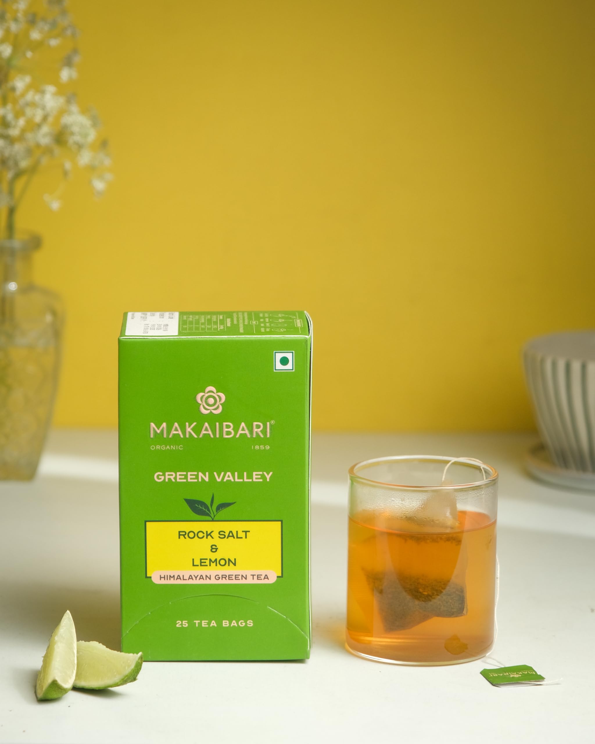 Makaibari Apoorva Green Valley Rock Salt and Lemon Darjeeling Green 25 Tea Bags | Rich in Anti-oxidants, Low -Caffeine, Made With Finest Ingredients 2