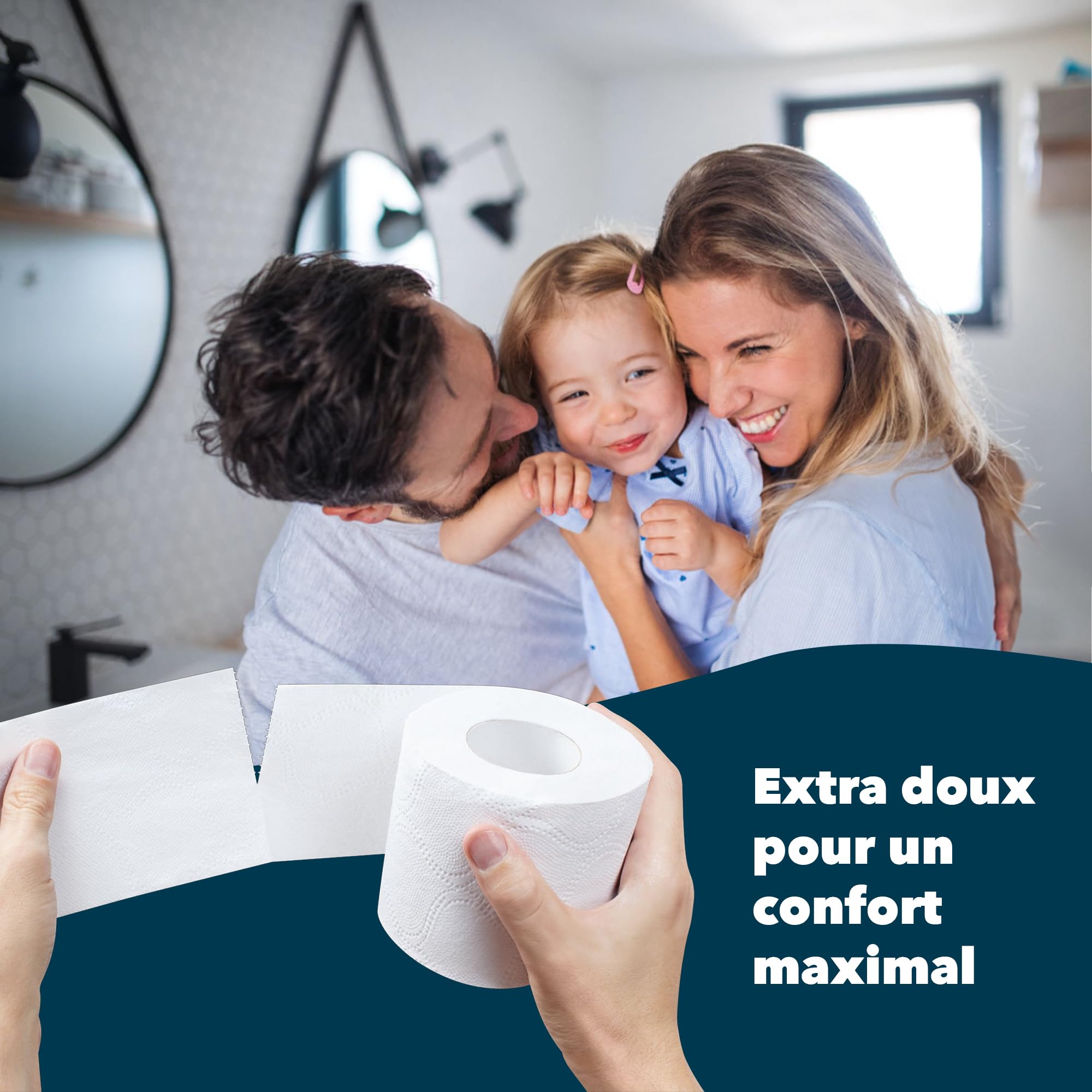 BOVE Lot de 56 rouleaux de papier toilette 3 couches - 250 feuilles par rouleau - Extra doux, solide et absorbant - Certifié FSC et écologique de l'UE - Excellent rapport qualité-prix