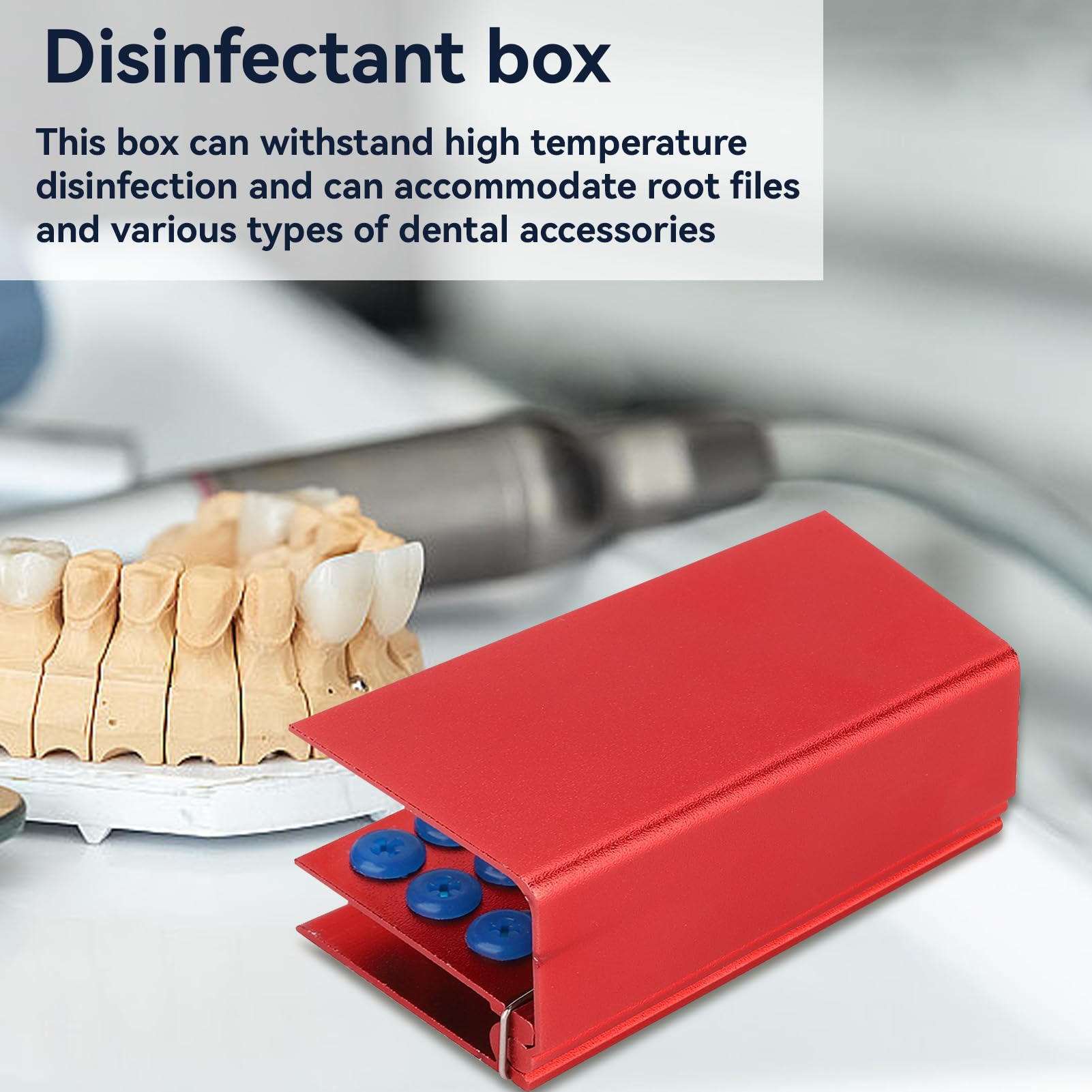 Desinfektionsbox, 24-Loch-Desinfektionskoffer aus Aluminiumlegierung mit Silikonpad, Zahnbohrer-Blockhalter, autoklavierbarer Zahnarztwerkzeug-Sterilisator, Reiniger für Zahnbohrer