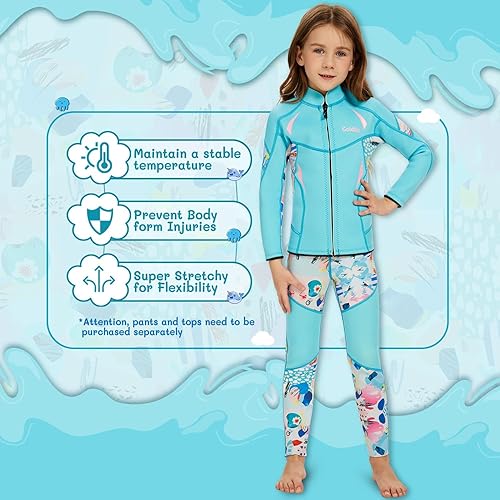 Miniatura 2 de GoldFin Pantalones cortos de neopreno, pantalones cortos de neopreno de 0.079 pulgadas para niños, niñas, niños pequeños, para natación, surf,