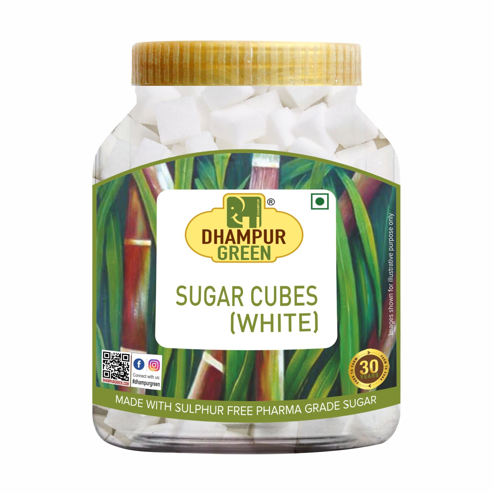 Dhampurgreen White Sugar Cubes, 1.6Kg (800G x 2Pc) | Sugar Cubes For Tea And Coffee | No Added Sulphur | Chemical Free - Image 3 thumbnail