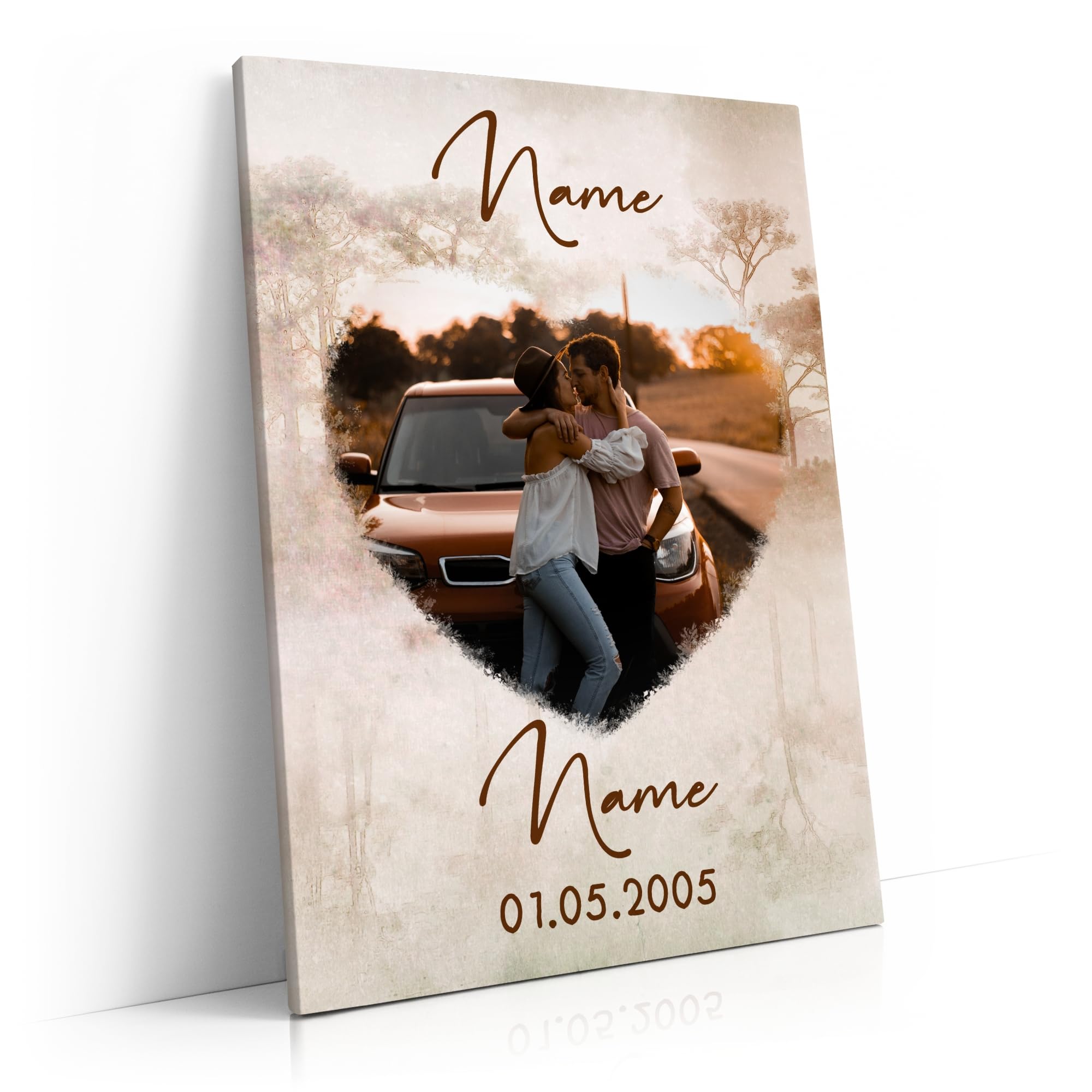 Liebesleinwand Das sind wir Leinwand | Leinwandbild mit Foto, Namen und Datum | Wandbild gestalten | Jahrestag Geschenk für Frau Freundin Mann Freund | Herzenswälder