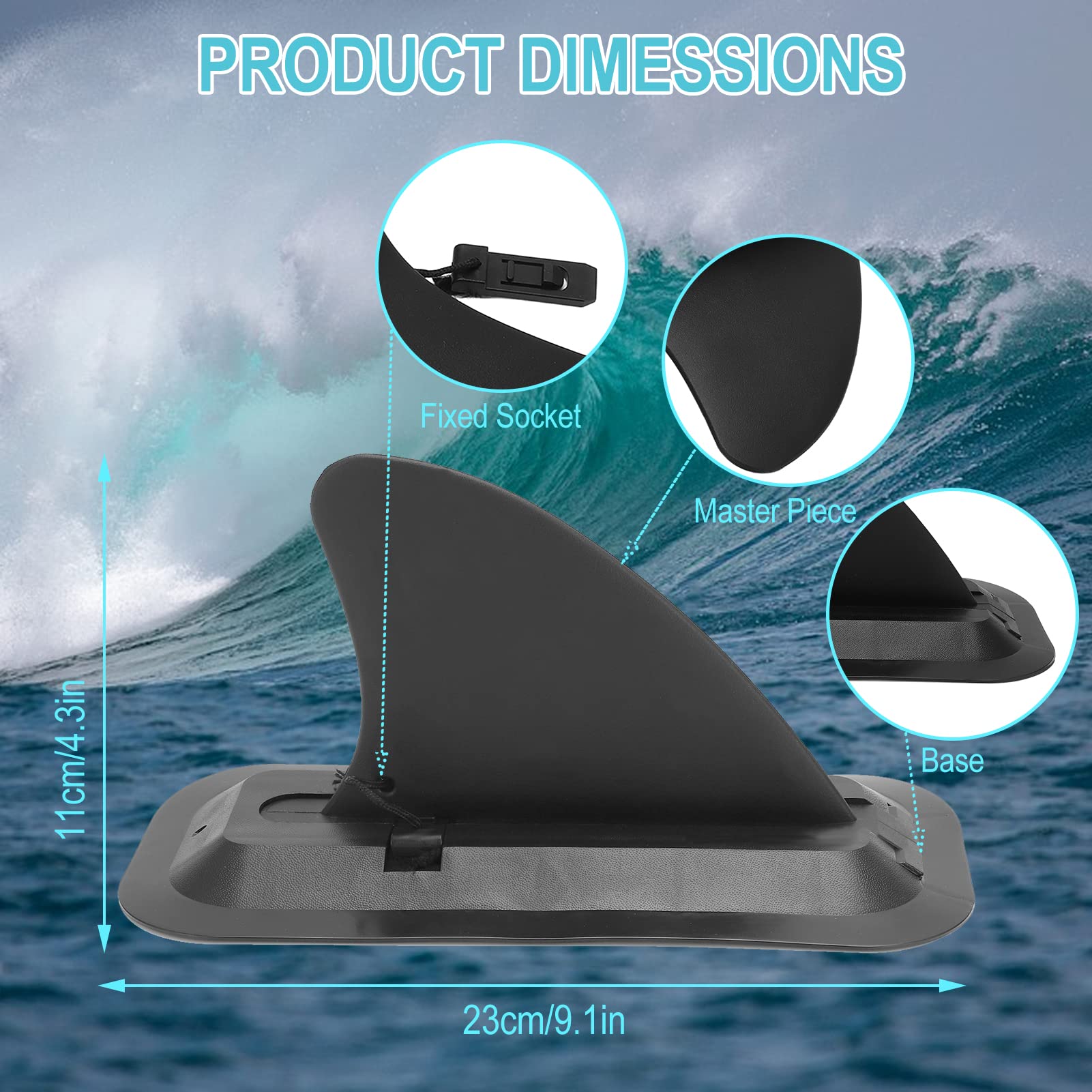 Surfboard Fin,Paddle Board Fin,Inflatable Paddle Board Fins Replacement, Quick Release Detachable Longboard Center Fin,Easy DIY No Tool Installation,Ideal for Beginners and Pros